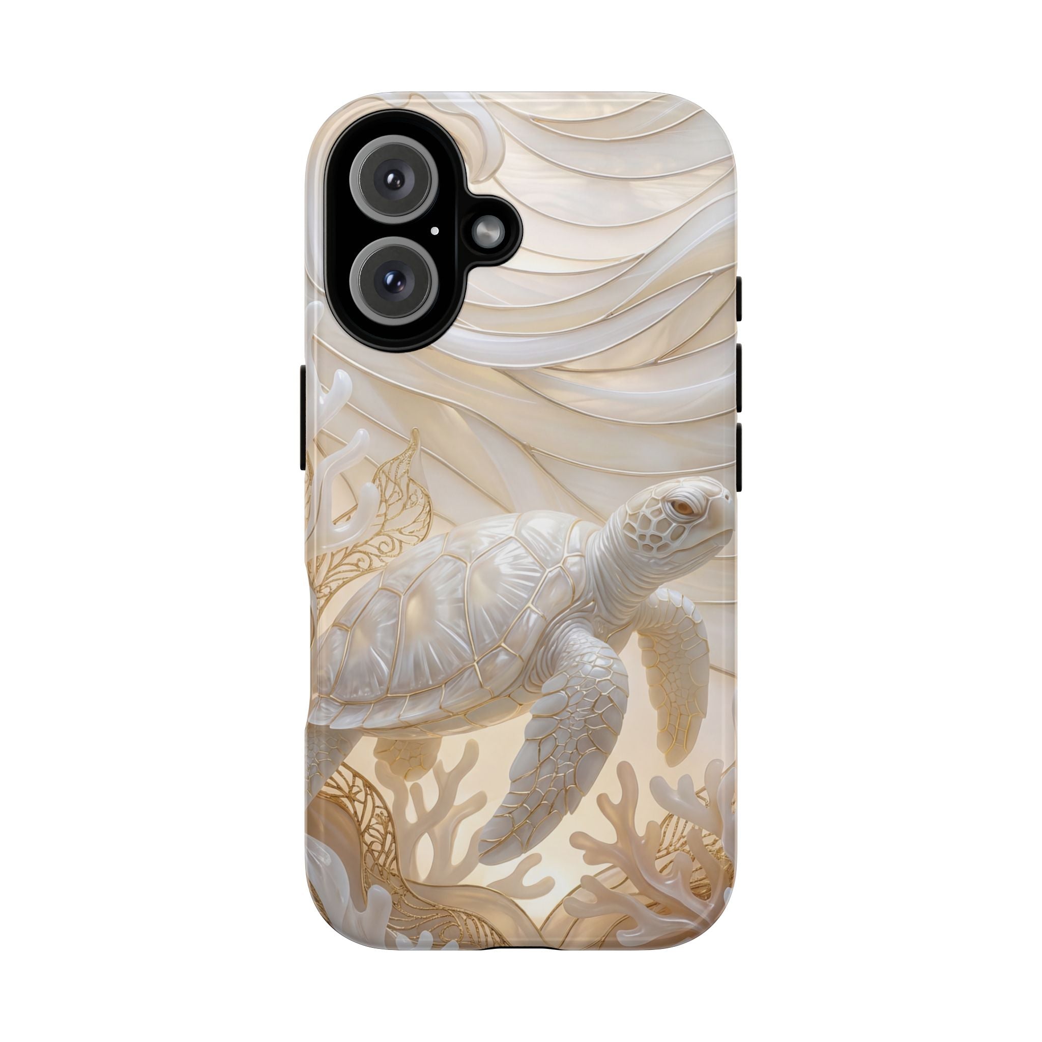 Sea Turtle Tough iPhone Case — Elegant Nautical Coral Design
