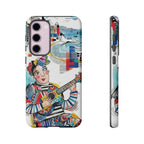 Custodia per Samsung Galaxy per Musicisti Artistici | Custodia Resistente con Chitarra Colorata e Paesaggio Urbano