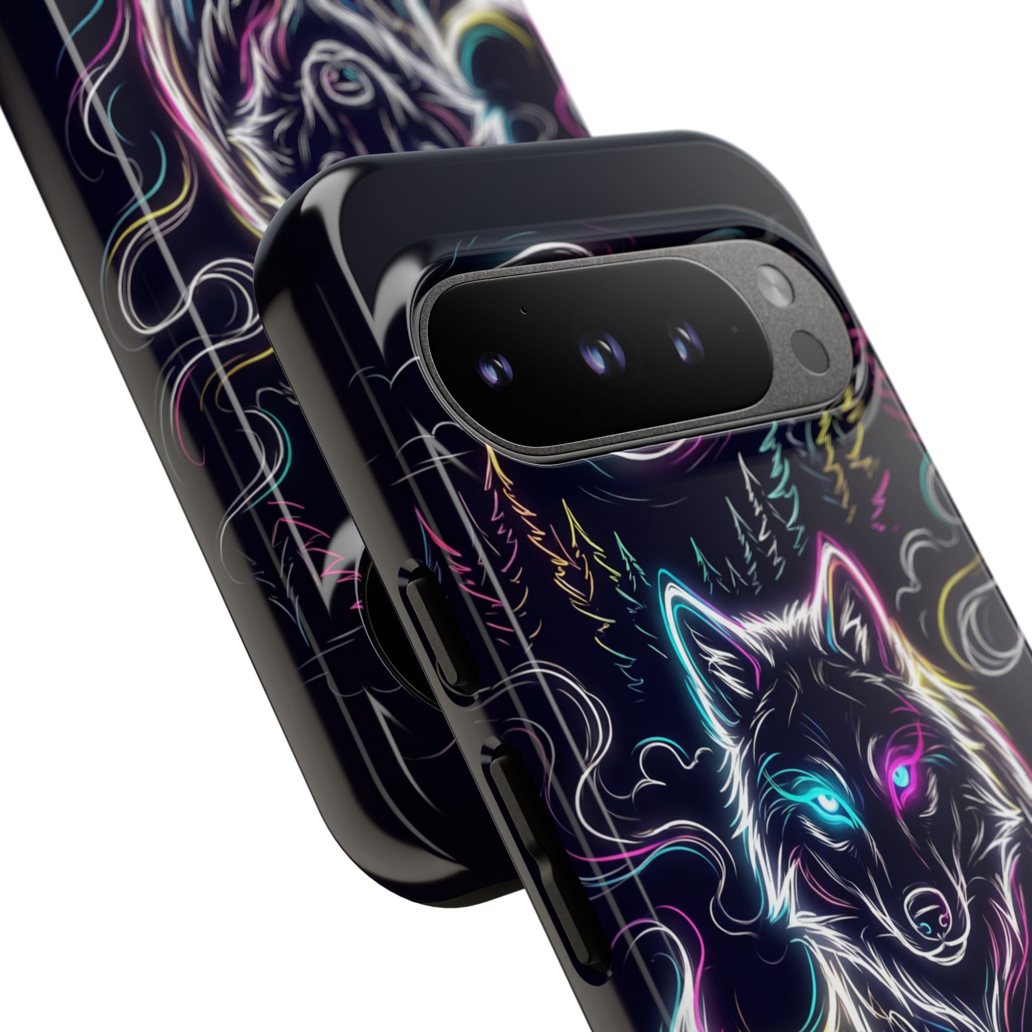 Neon Wolf Google Pixel Phone Case | Mystic Glow Protective Tough Case