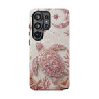 Pink Sea Turtle Shell Beachy Protective Samsung Galaxy Phone Case Cover