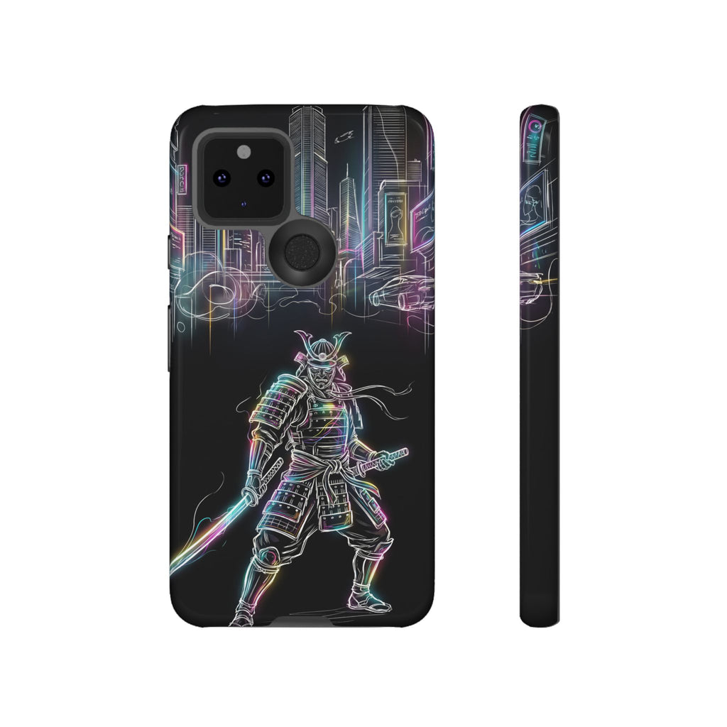 Neon Samurai Google Pixel Phone Case | Cyberpunk City Armor