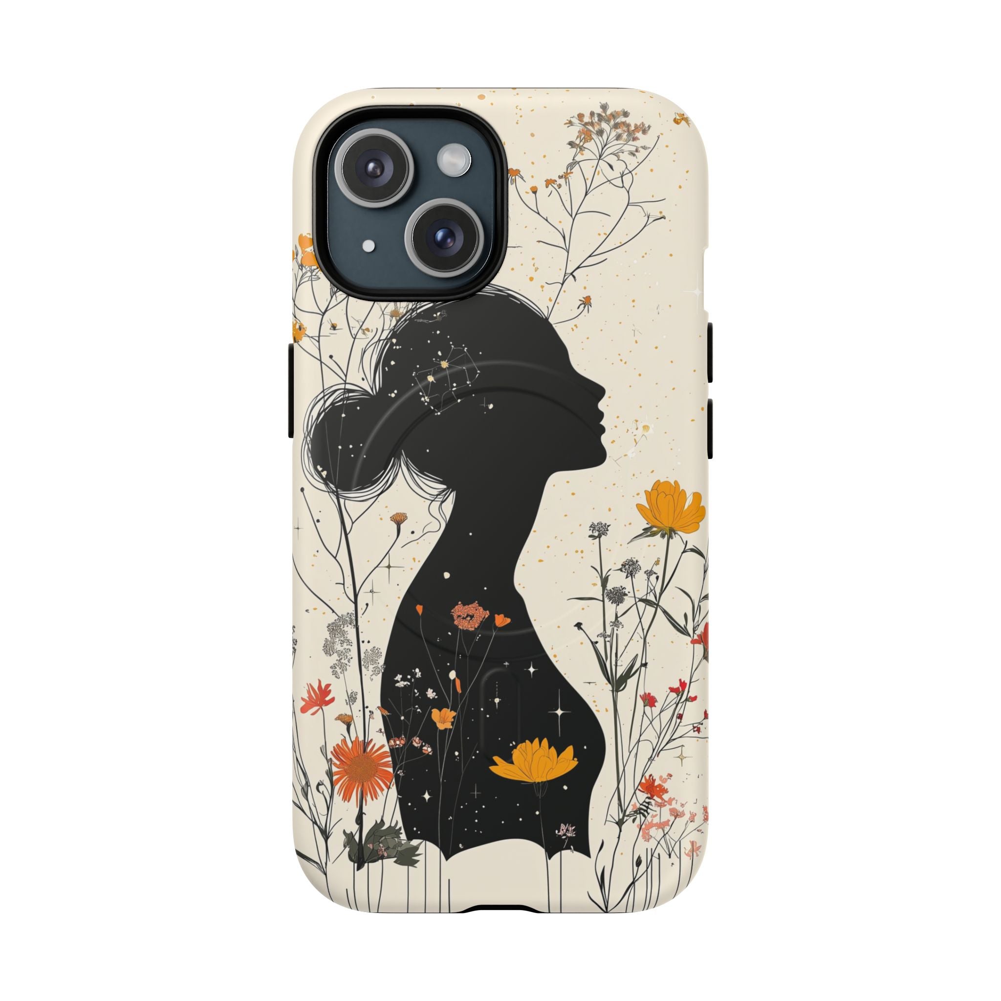 Custodia MagSafe per iPhone con silhouette floreale | Botanical Woman
