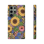 Sunflower & Wildflower Pattern Tough Samsung Phone Case