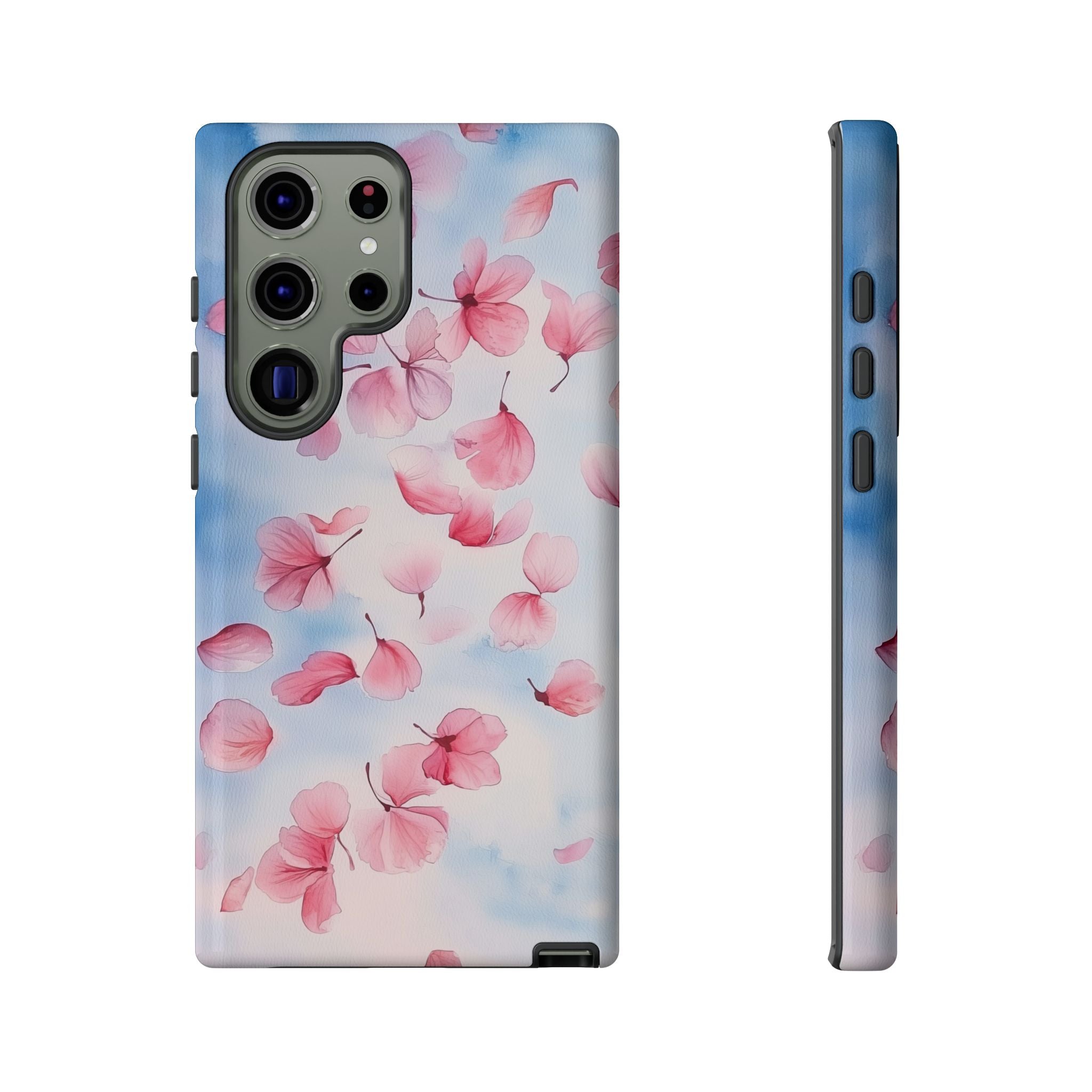 Floral Petal Tough Samsung Galaxy Case | Pink Falling Blossoms