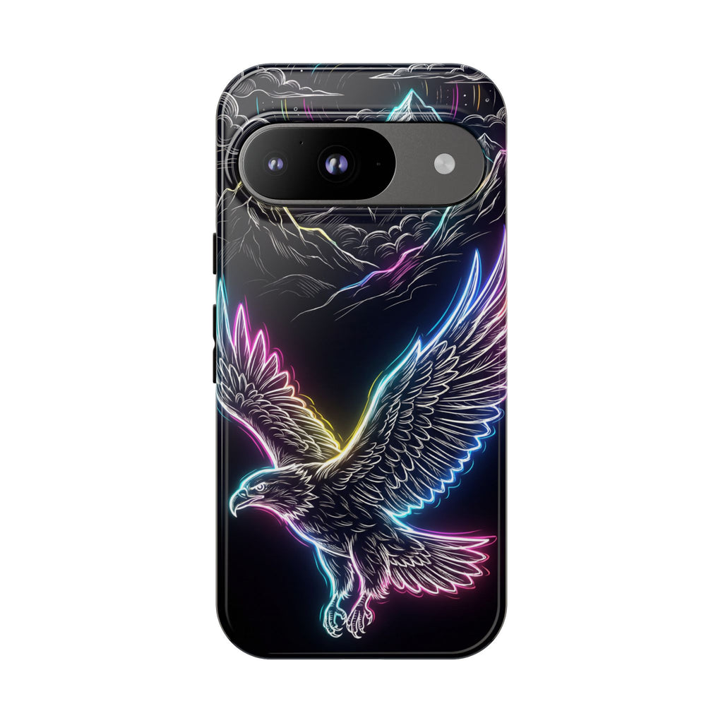 Cover per telefono Google Pixel Neon Eagle con design montano