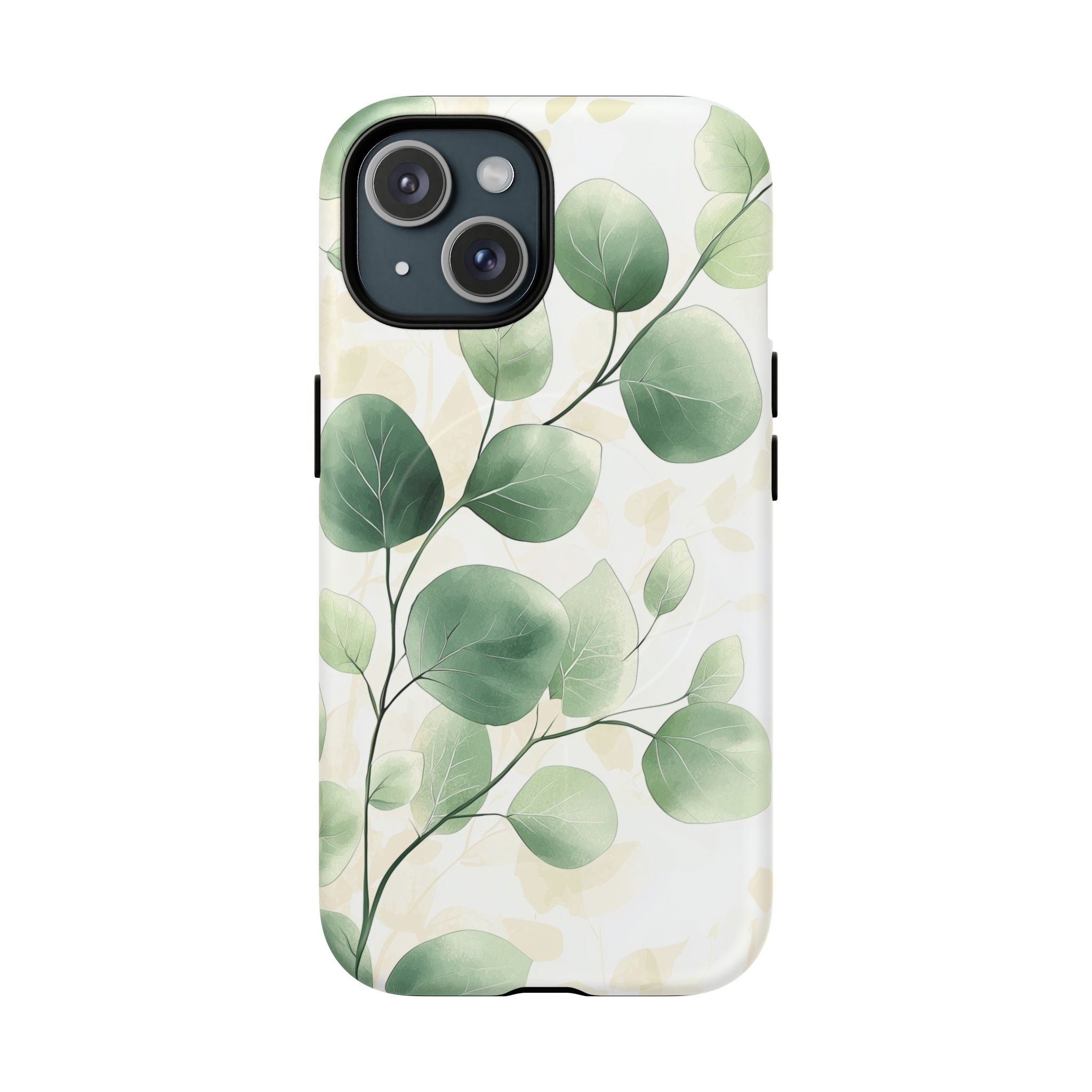 Botanical Eucalyptus Tough MagSafe iPhone Case | Green Watercolour Leaf