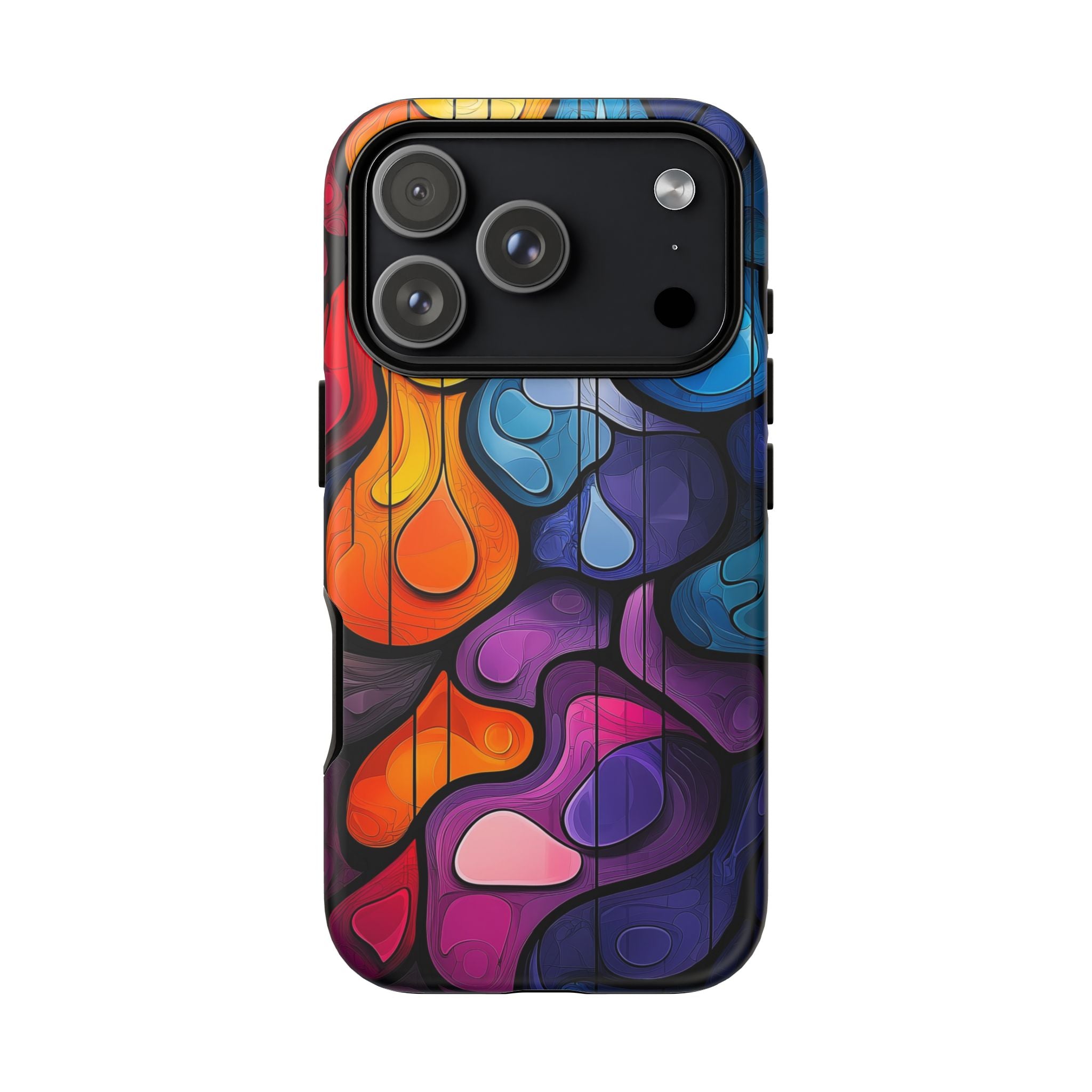Abstract Colourful Drop iPhone Case — Vibrant Stained-Glass