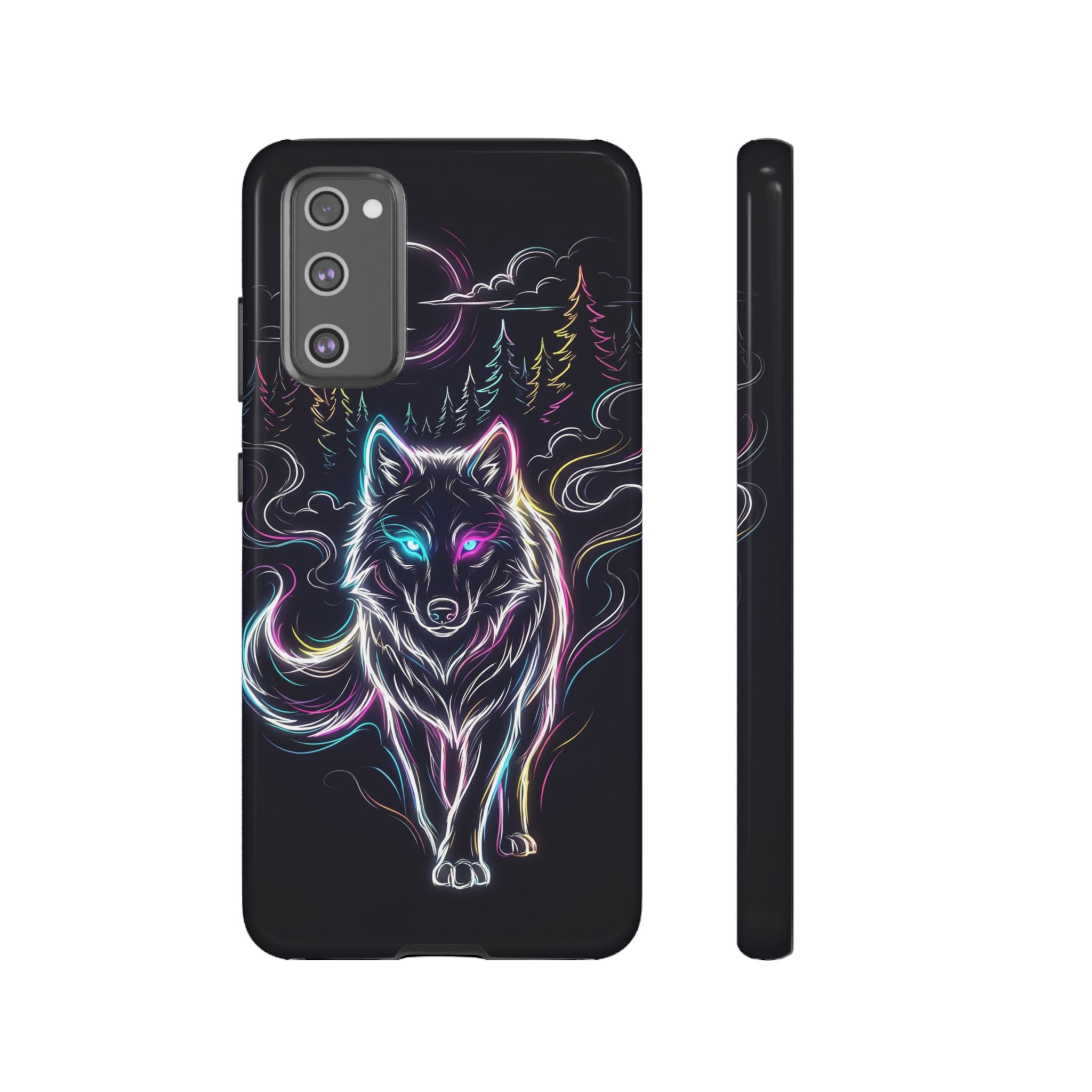 Neon Wolf Samsung Galaxy Phone Case | Mystic Glow Protective Tough Case