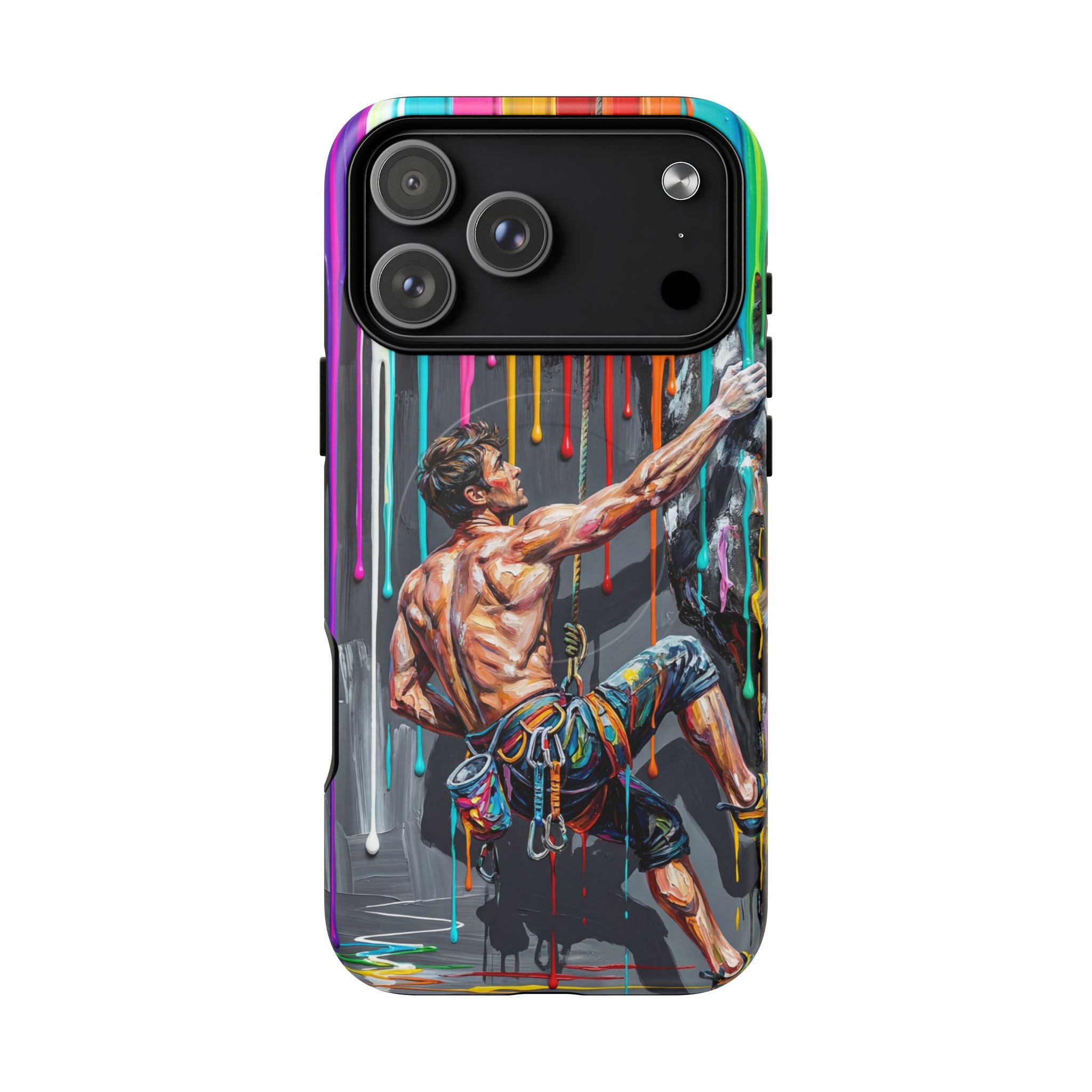 Colourful Rock Climber Art Protective MagSafe iPhone Case