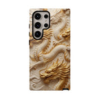Dragon Relief Samsung Galaxy Case — Gold Carved Dragon Protective Cover
