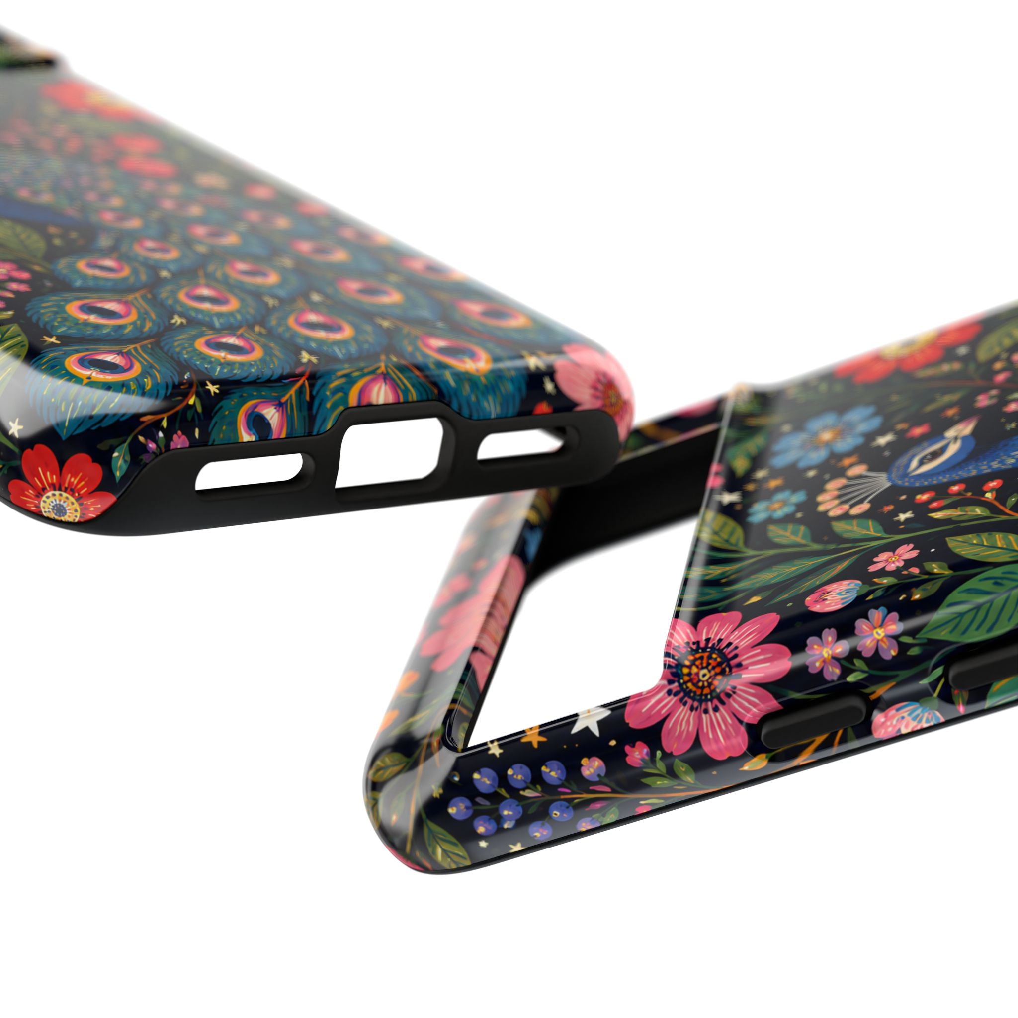 Peacock Floral Tough Google Pixel Phone Case | Protective Phone Case with Colorful Garden Design