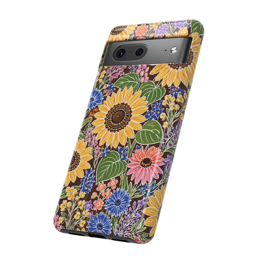 Sunflower & Wildflower Pattern Tough Google Pixel Phone Case