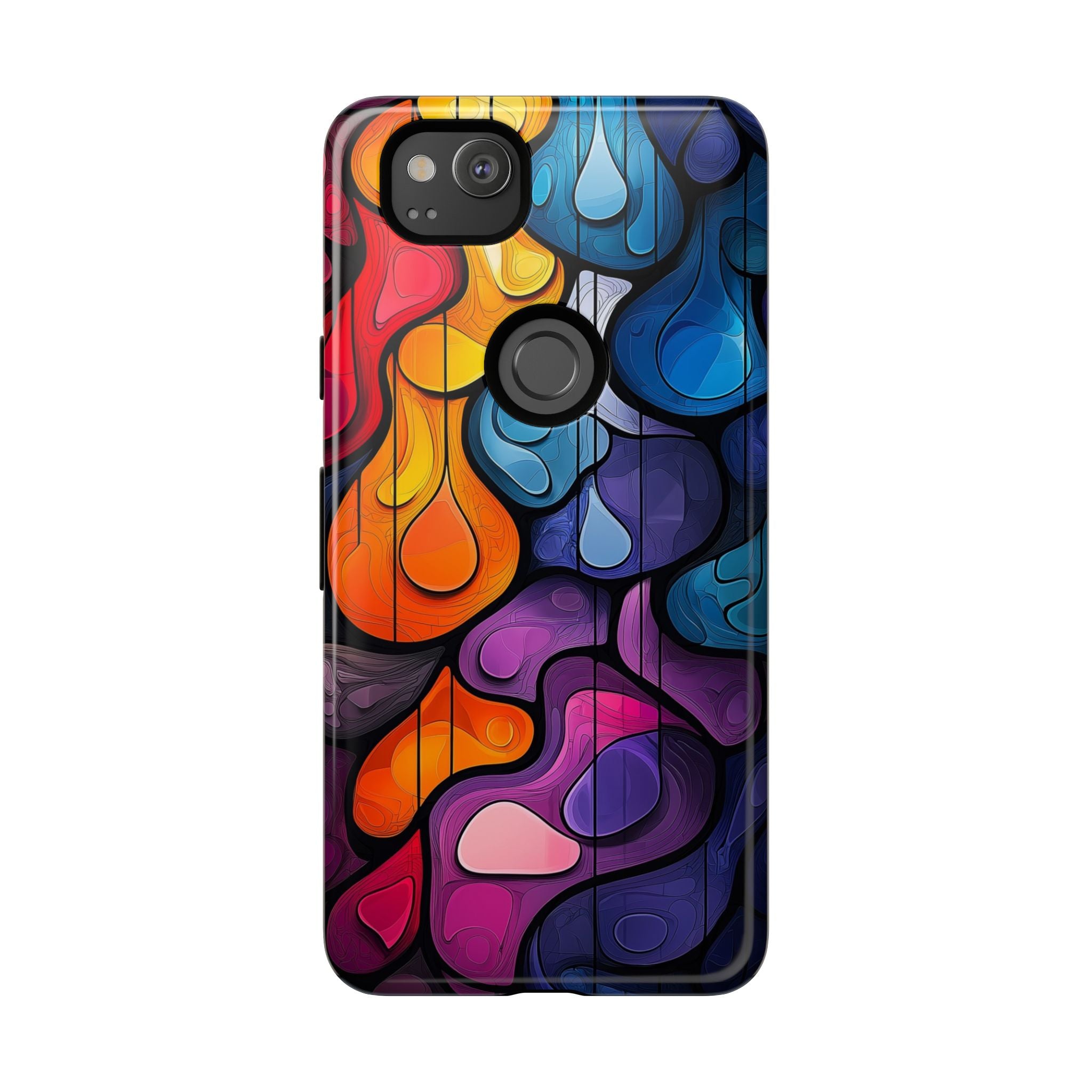 Abstract Colourful Drop Google Pixel Case — Vibrant Stained-Glass