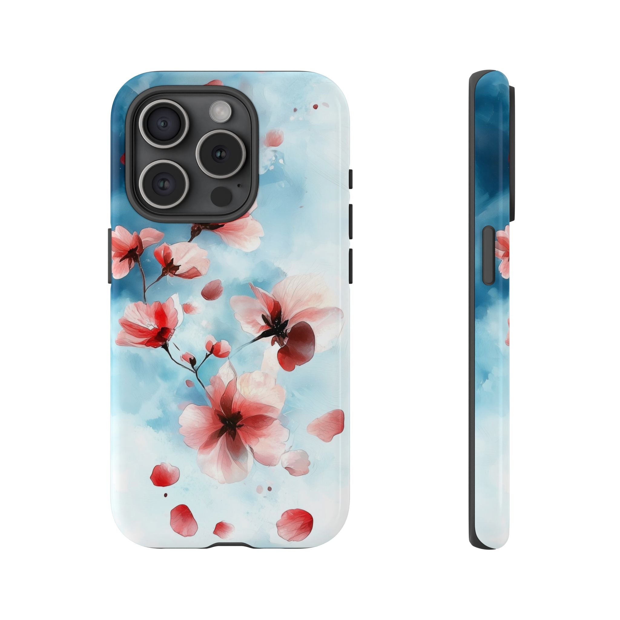 Floral Cherry Blossom iPhone Case | Pastel Pink Blue
