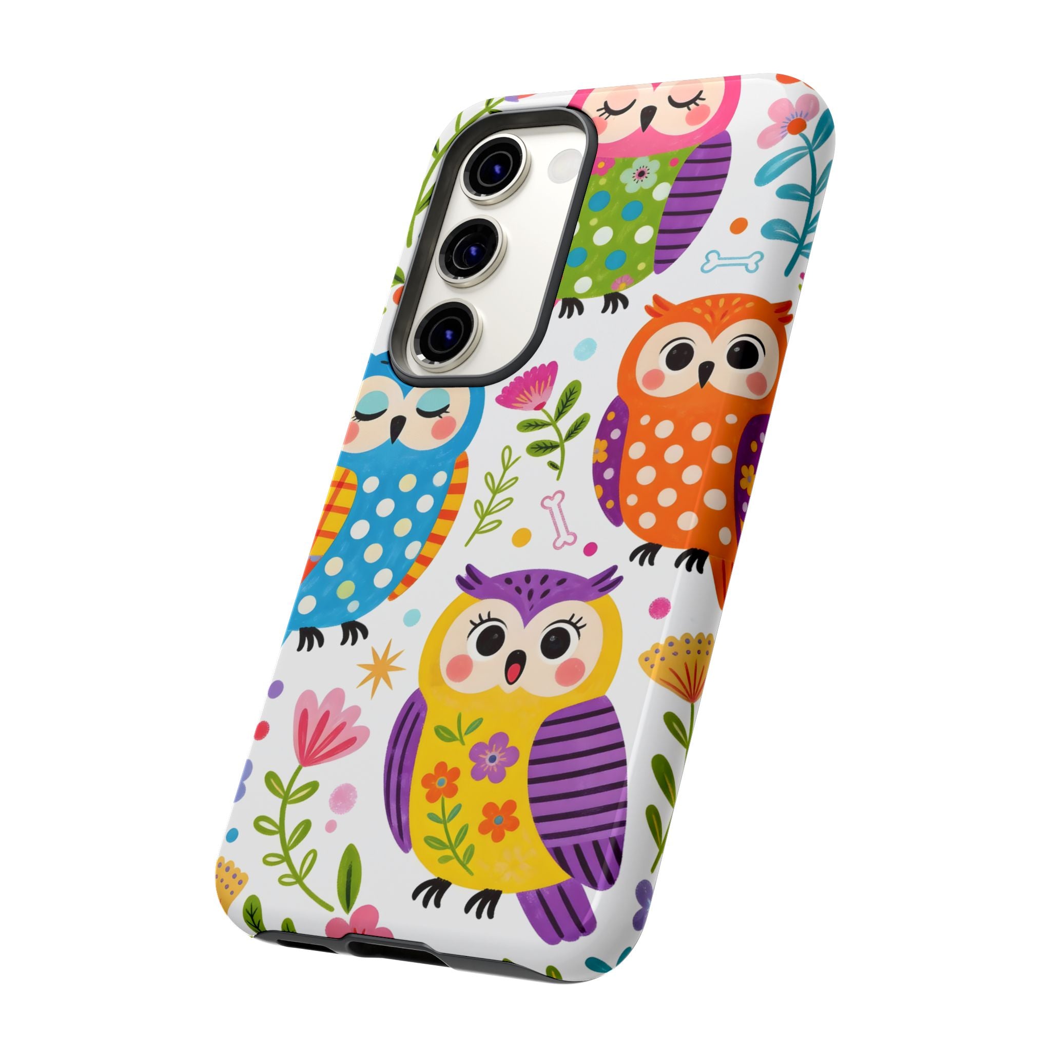 Simpatica Cover Protettiva Búho Colorato per Samsung Galaxy | Cover Rigida con Fantasia di Búho Carino