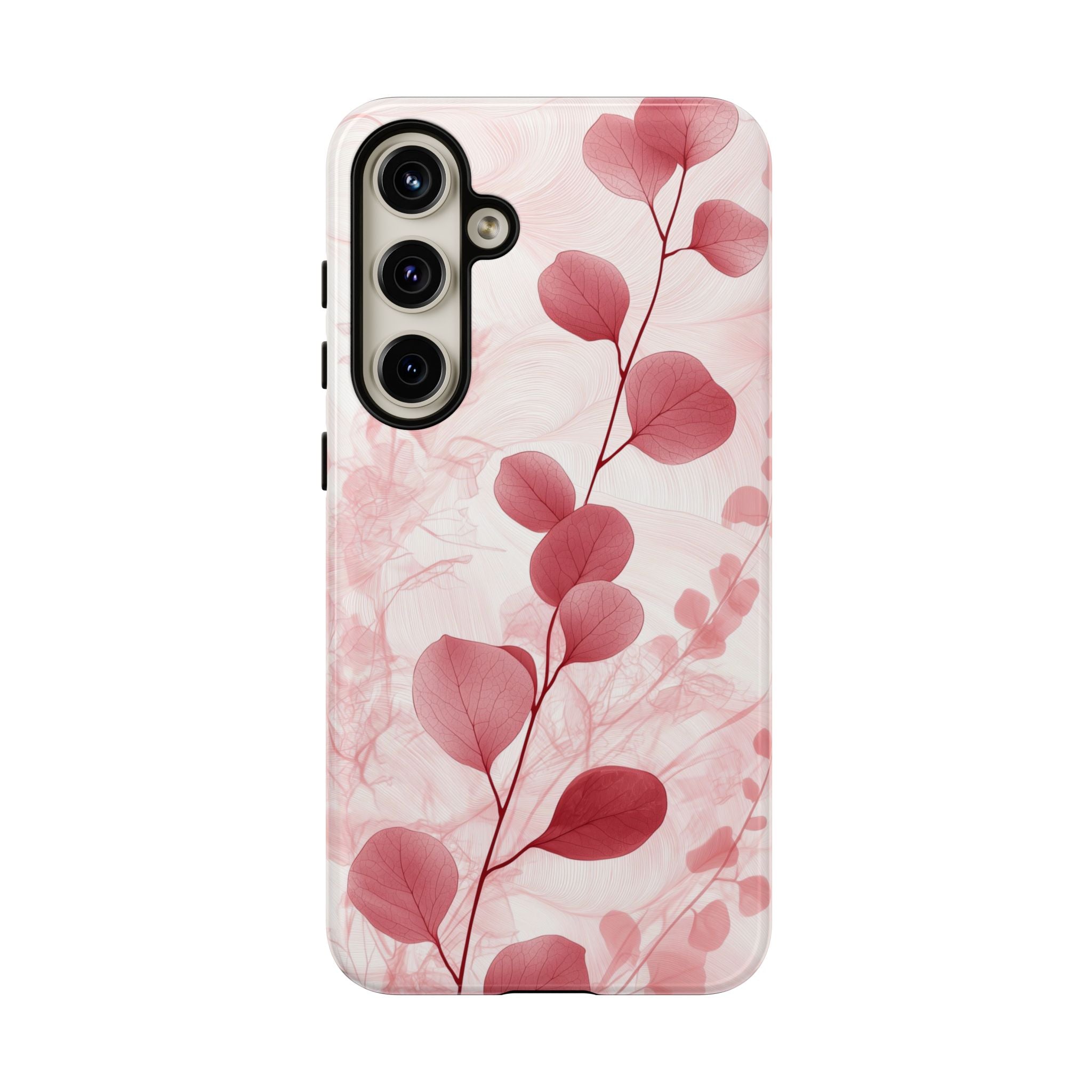 Pink Botanical Floral Eucalyptus Samsung Galaxy Phone Case
