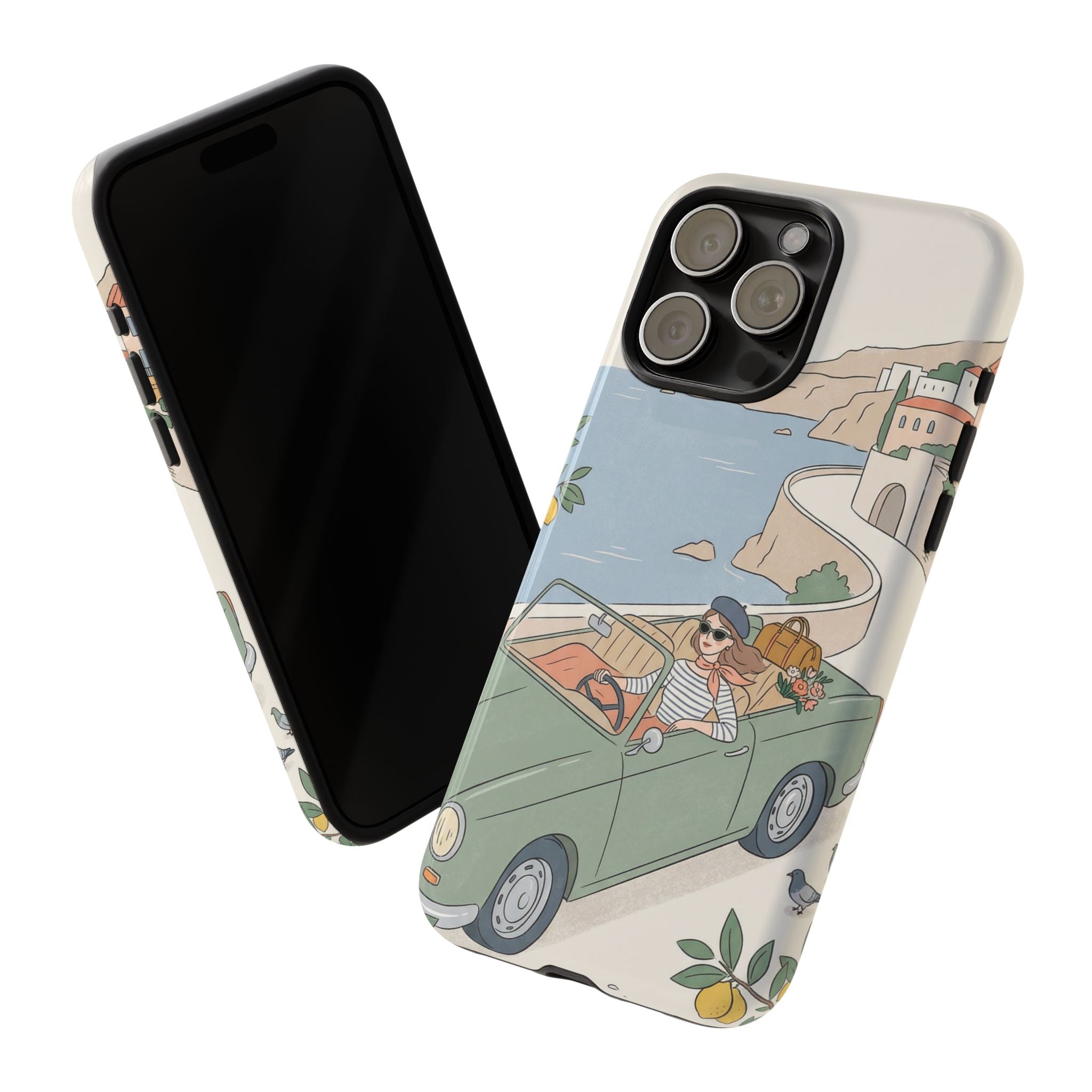 Retro Coastal Road Trip Design iPhone Case