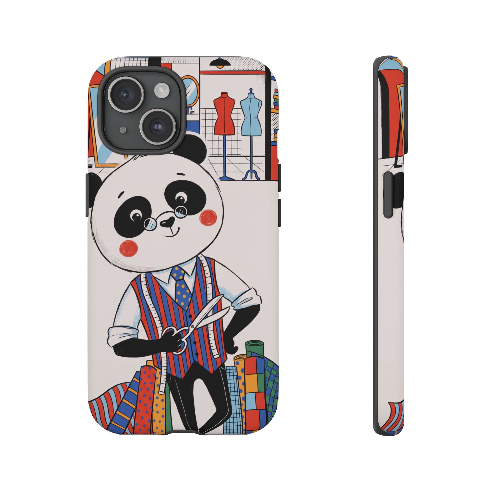 Panda Tailor iPhone Case | Cute Seamstress Cartoon