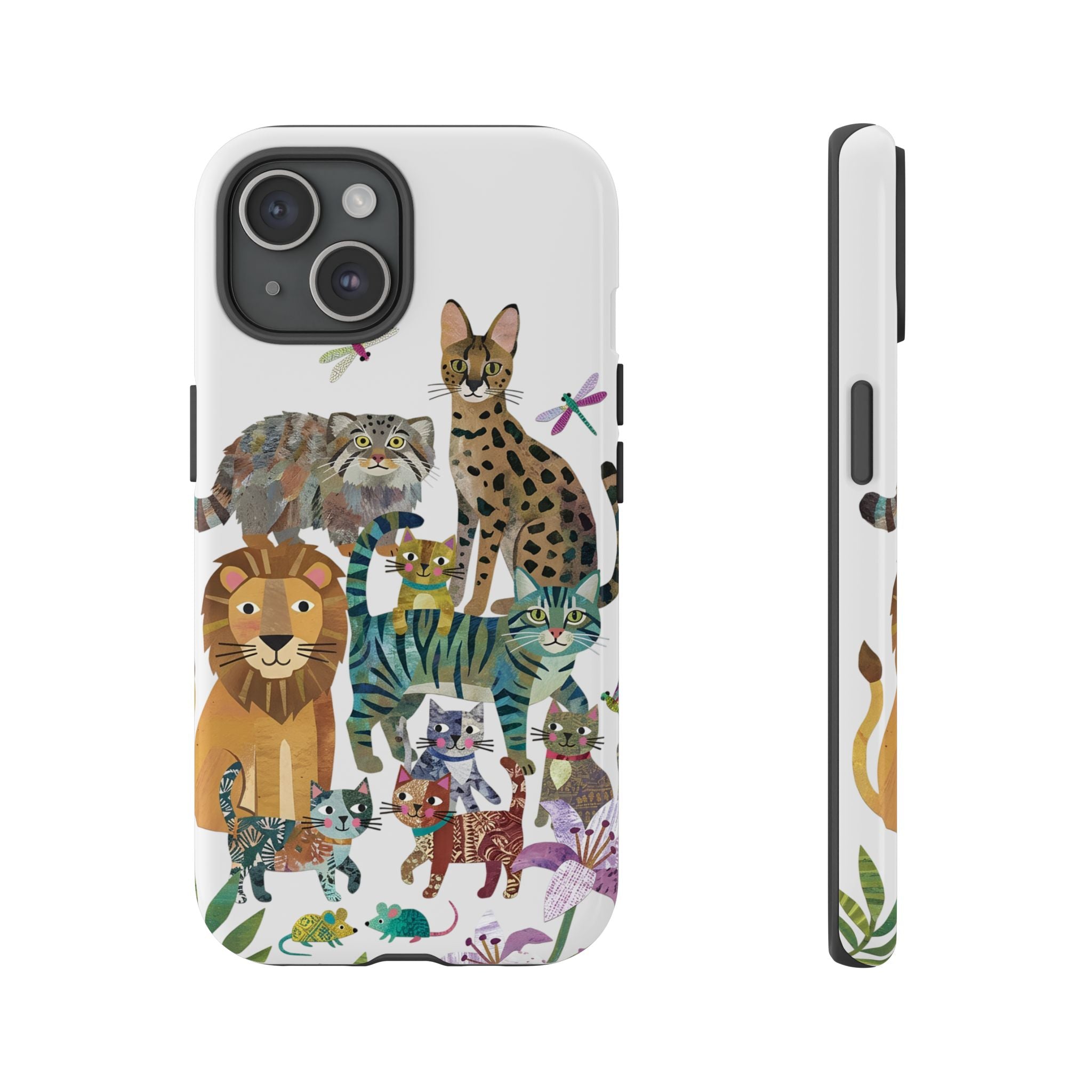 Cute Jungle Cats iPhone Case | Colorful Animal Safari Protective Case