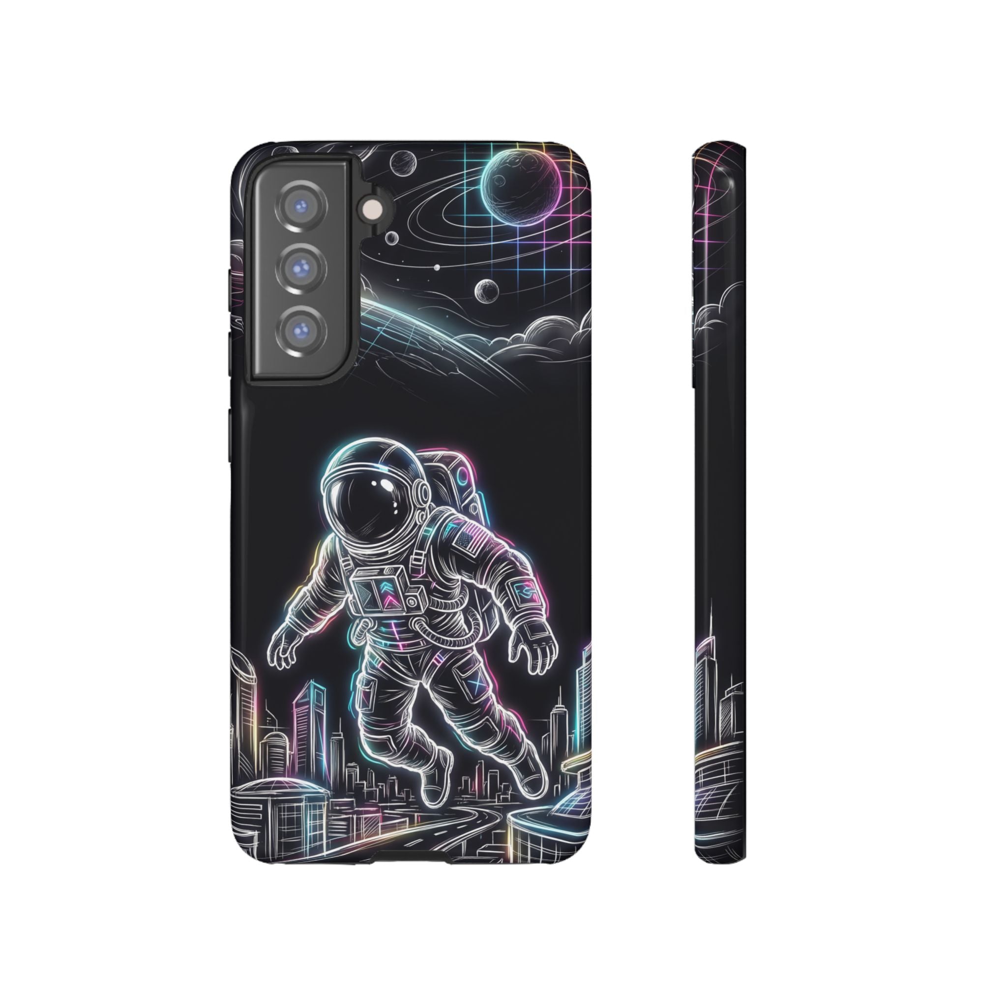 Space Explorer Astronaut Neon Samsung Galaxy Phone Case