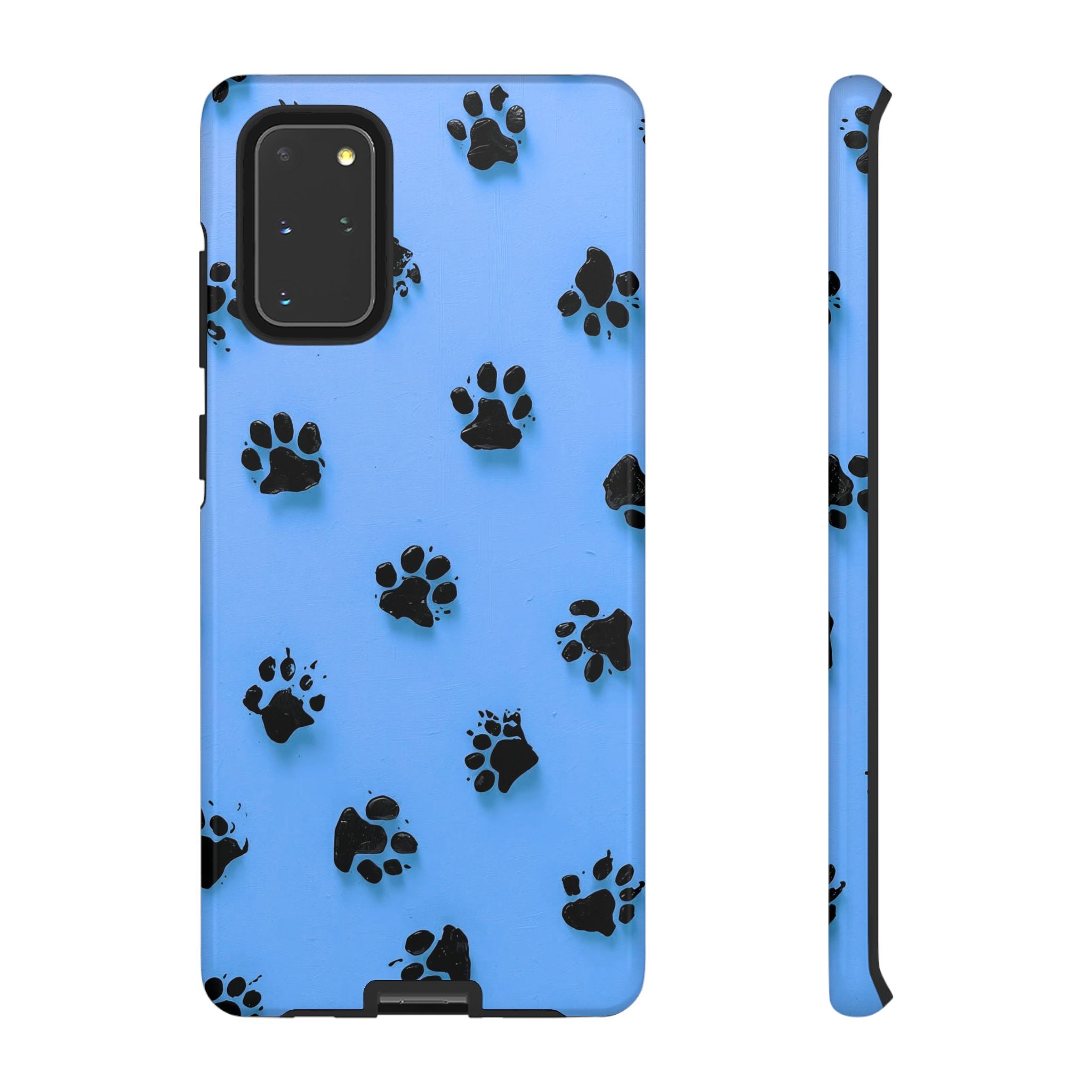 Blue Paw Print Tough Samsung Galaxy Case — Protective Dog & Cat Lover Cover