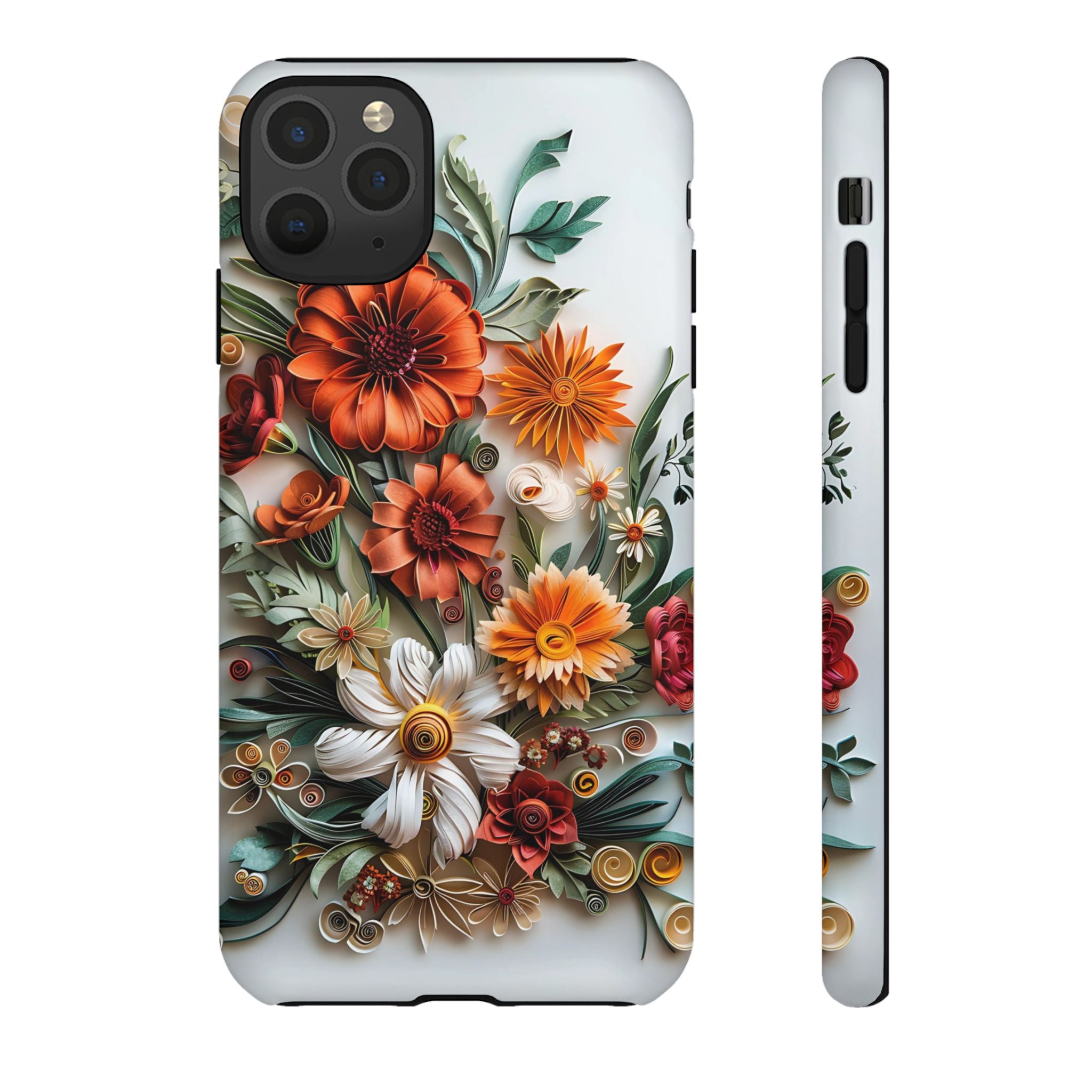 Floral Quilling Tough iPhone Case — Orange Daisy