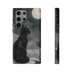 Black Cat Samsung Galaxy Phone Case | Moonlit Winter Phone Case