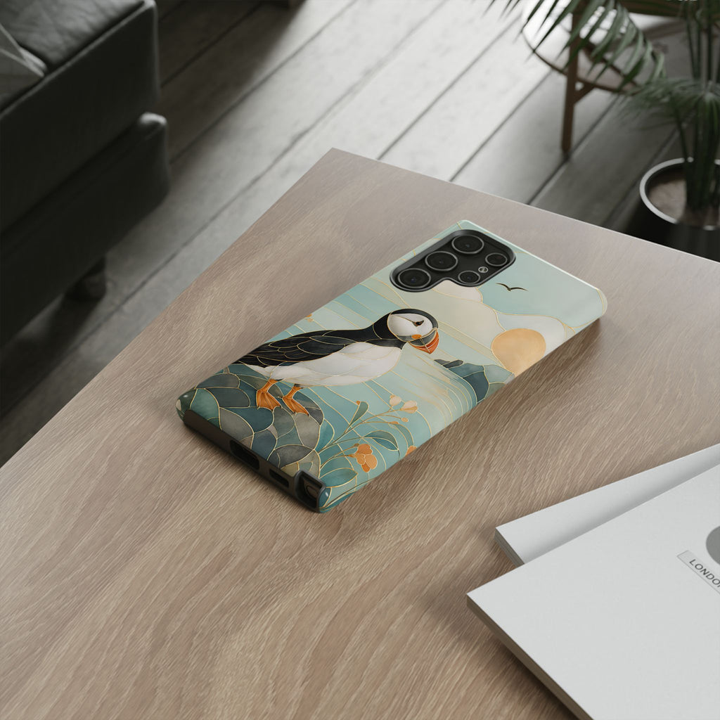 Puffin Coastal Samsung Galaxy Phone Case | Seaside Bird Art Phone Case