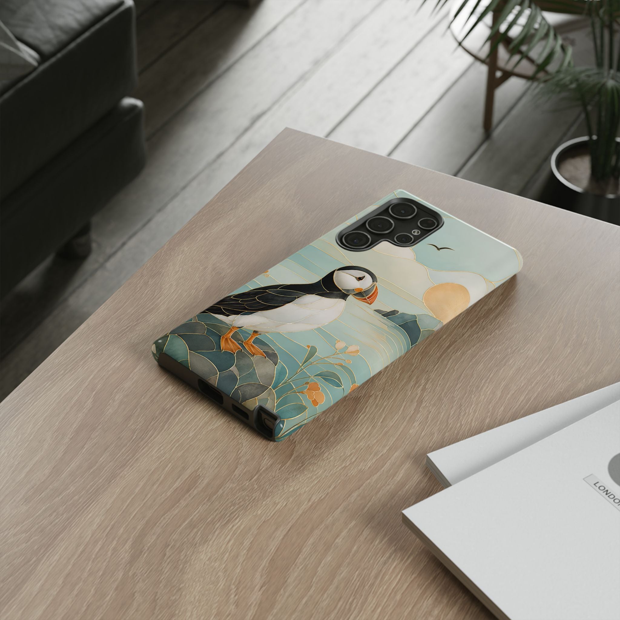 Puffin Coastal Samsung Galaxy Phone Case | Seaside Bird Art Phone Case