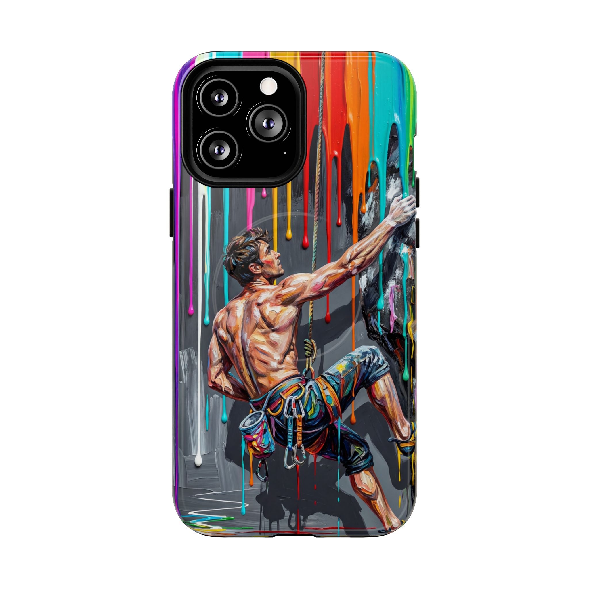 Colourful Rock Climber Art Protective MagSafe iPhone Case