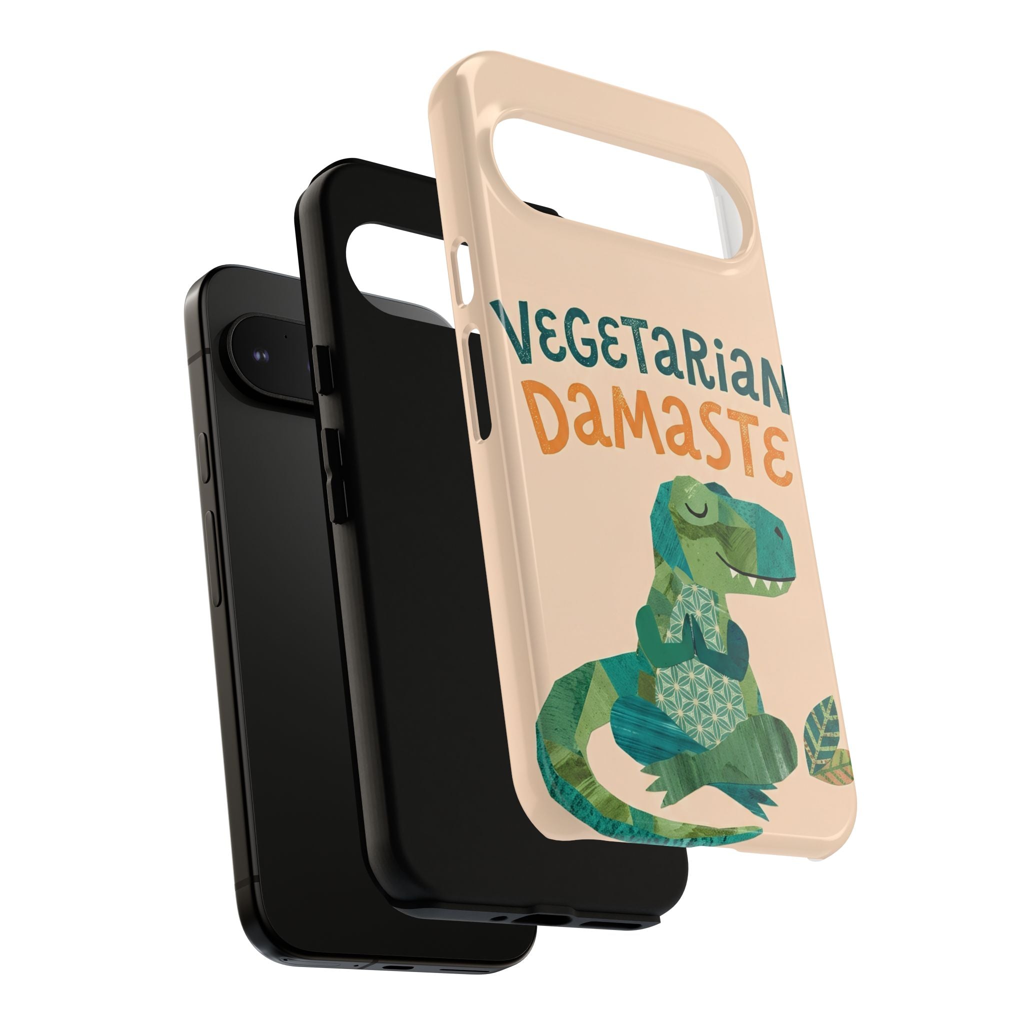 Cute Dinosaur Tough Google Pixel Phone Case | Whimsical Meditating Dino Cover