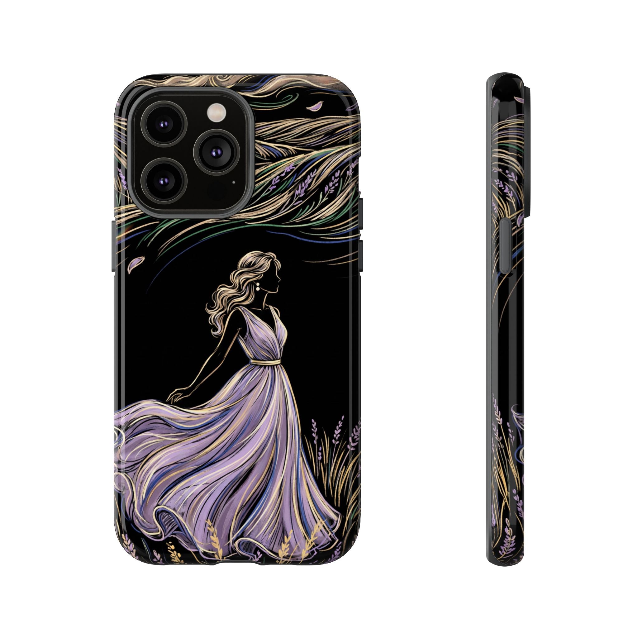 Lavender Breeze iPhone Case | Elegant Dancing Woman Floral Protection