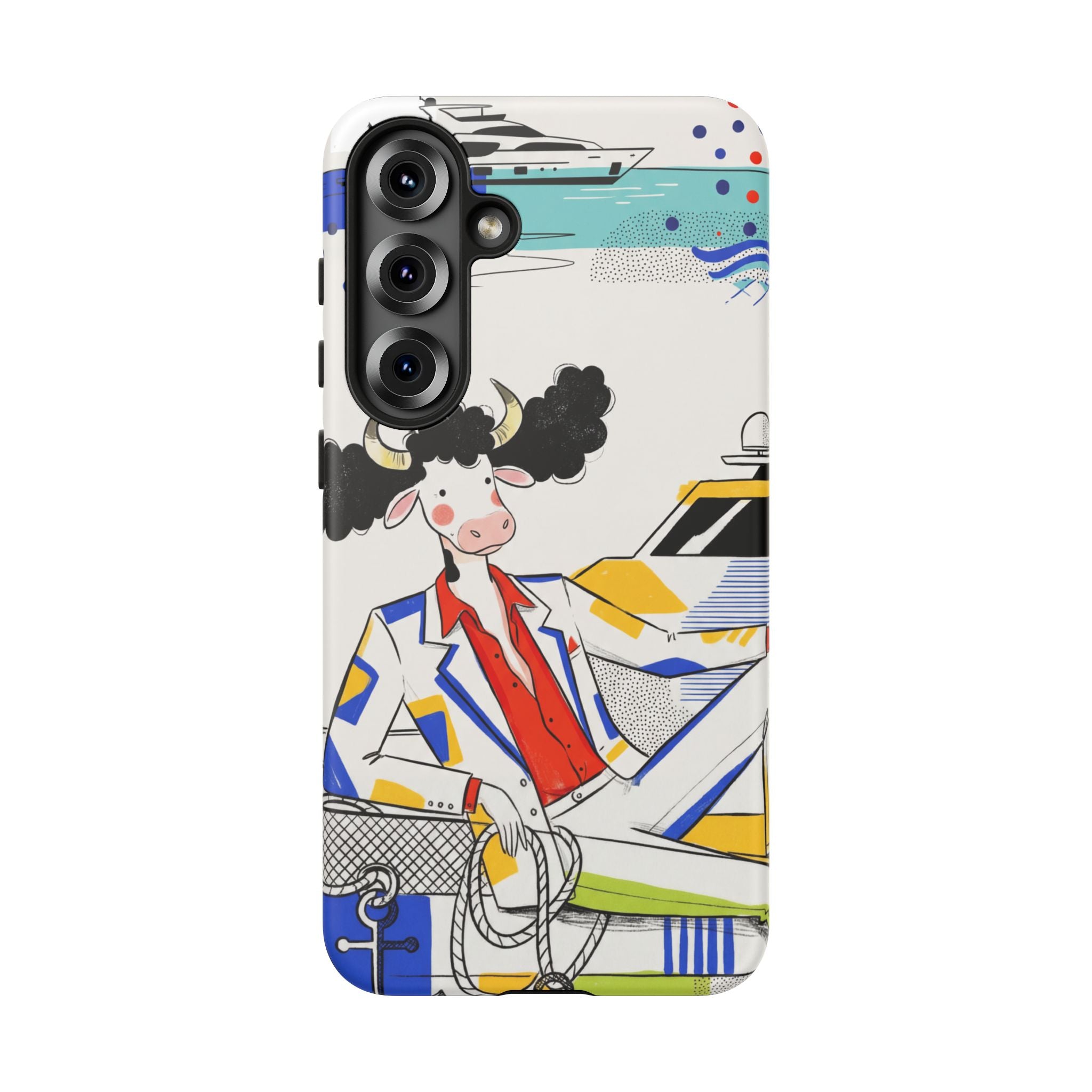 Nautical Cow Graphic Protective Samsung Galaxy Phone Case