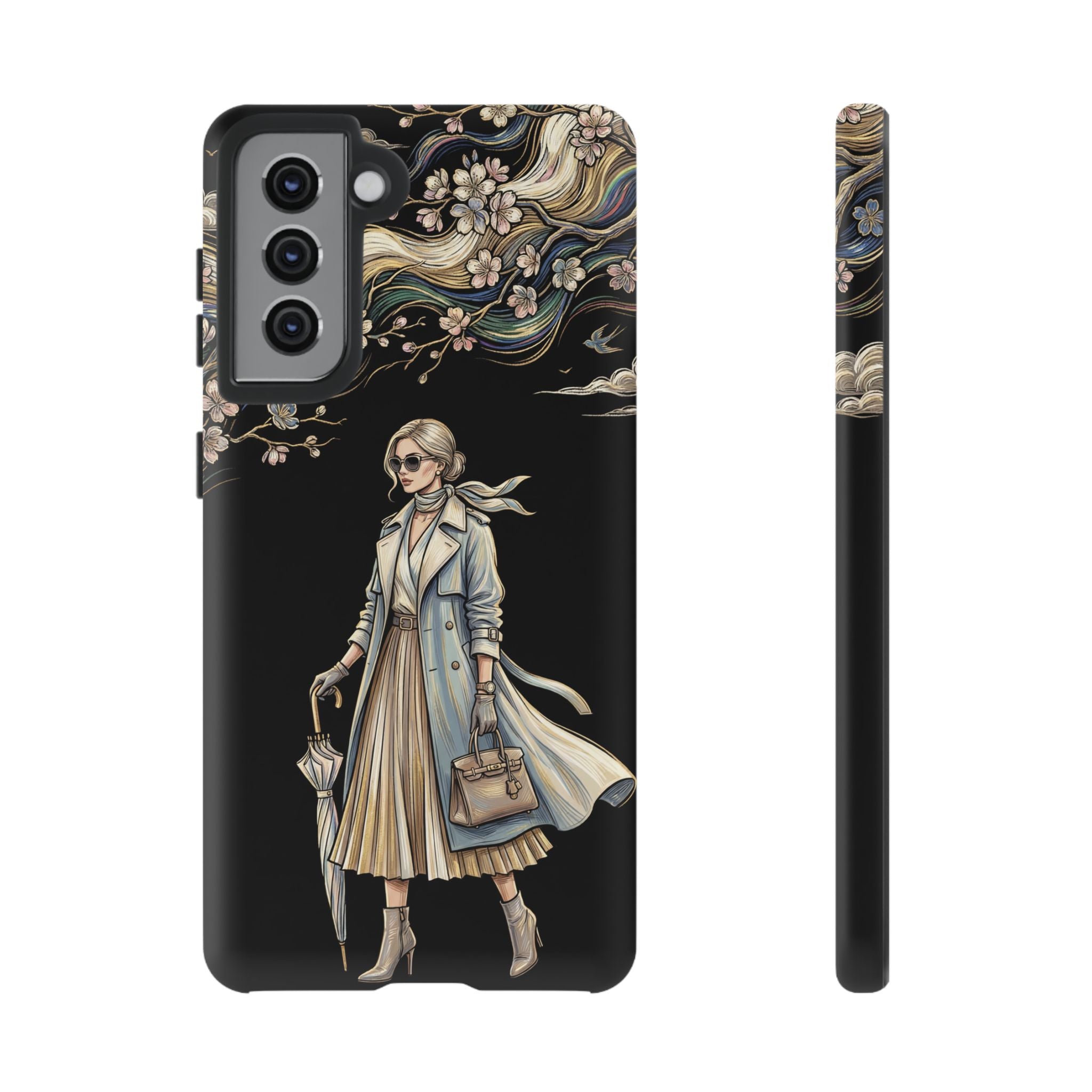 Vintage Chic Samsung Galaxy Phone Case | Stylish Woman Illustration