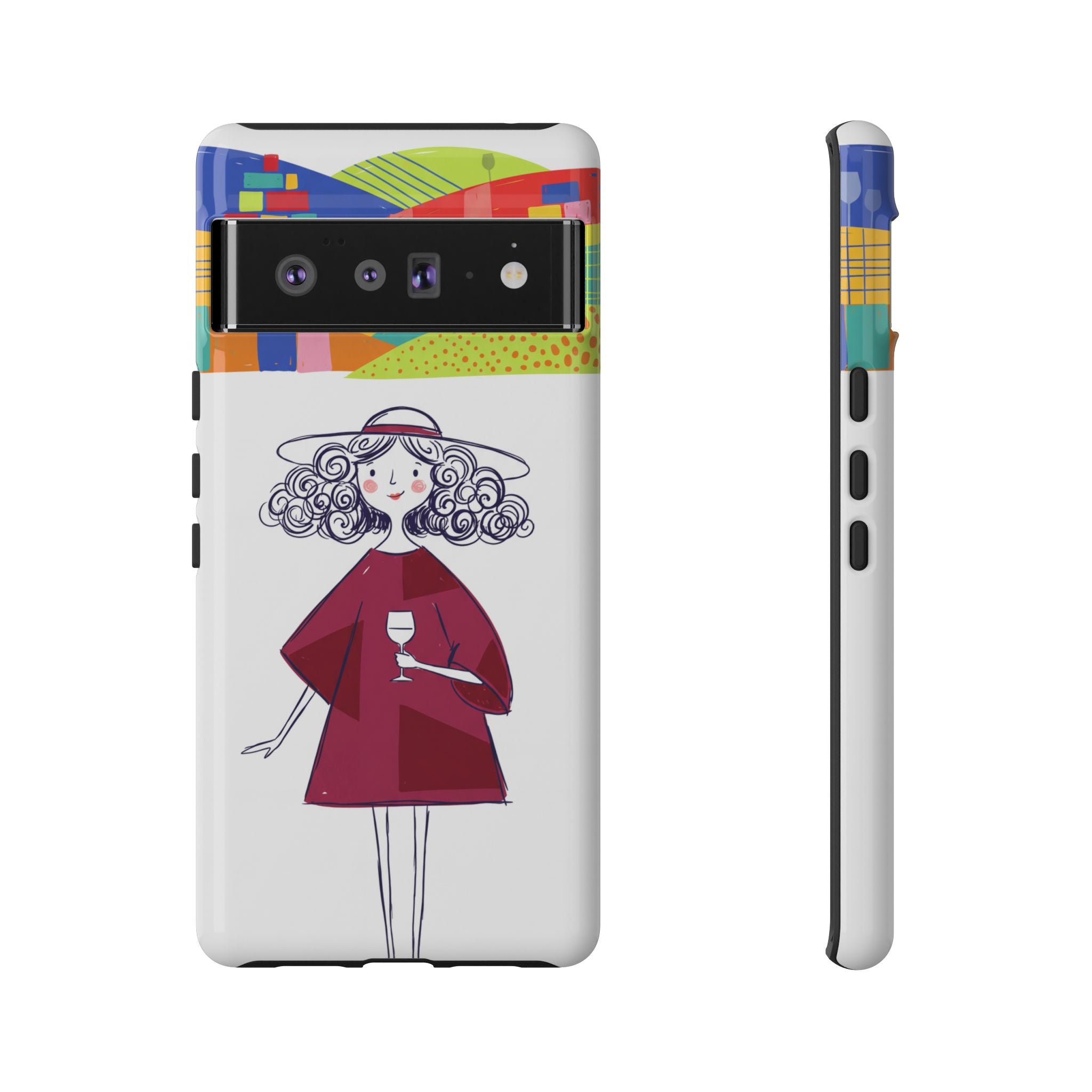Colourful Artistic Wine Lady Google Pixel Phone Case