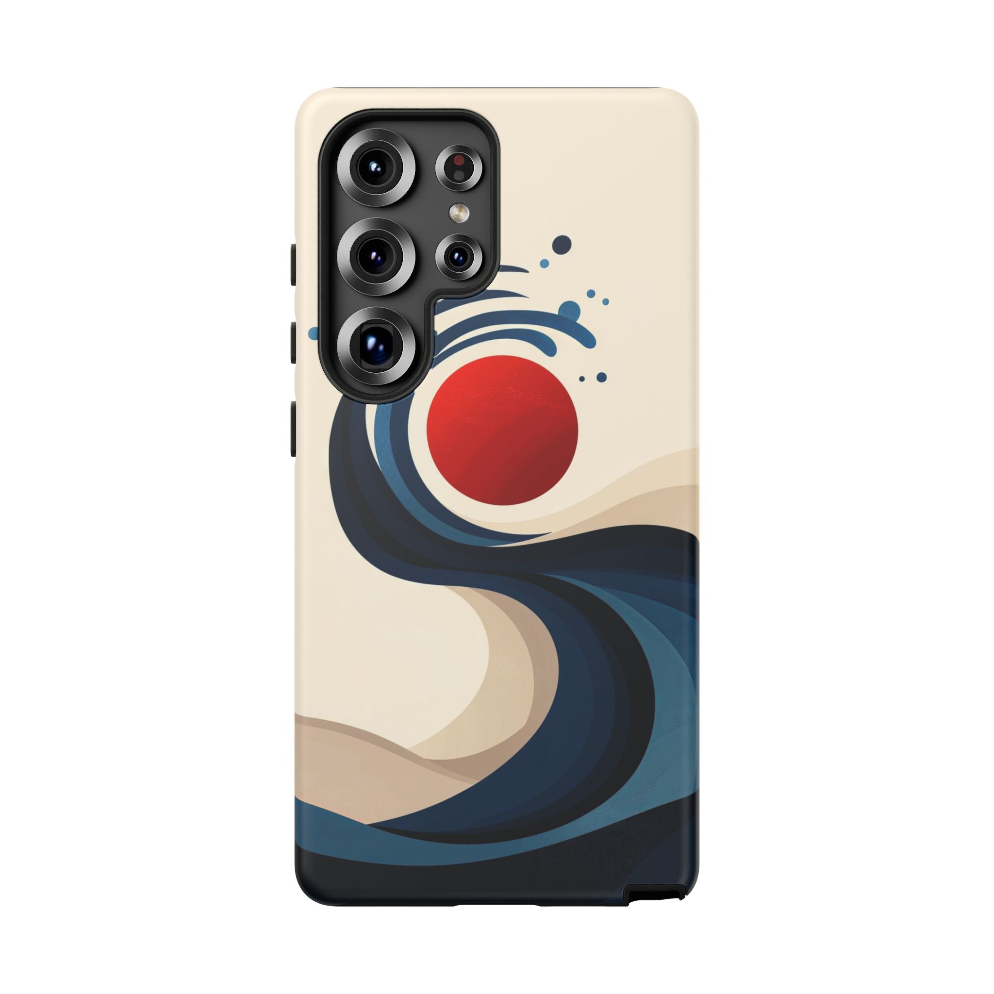 Abstract Wave Samsung Galaxy Case | Red Sun Ocean Art