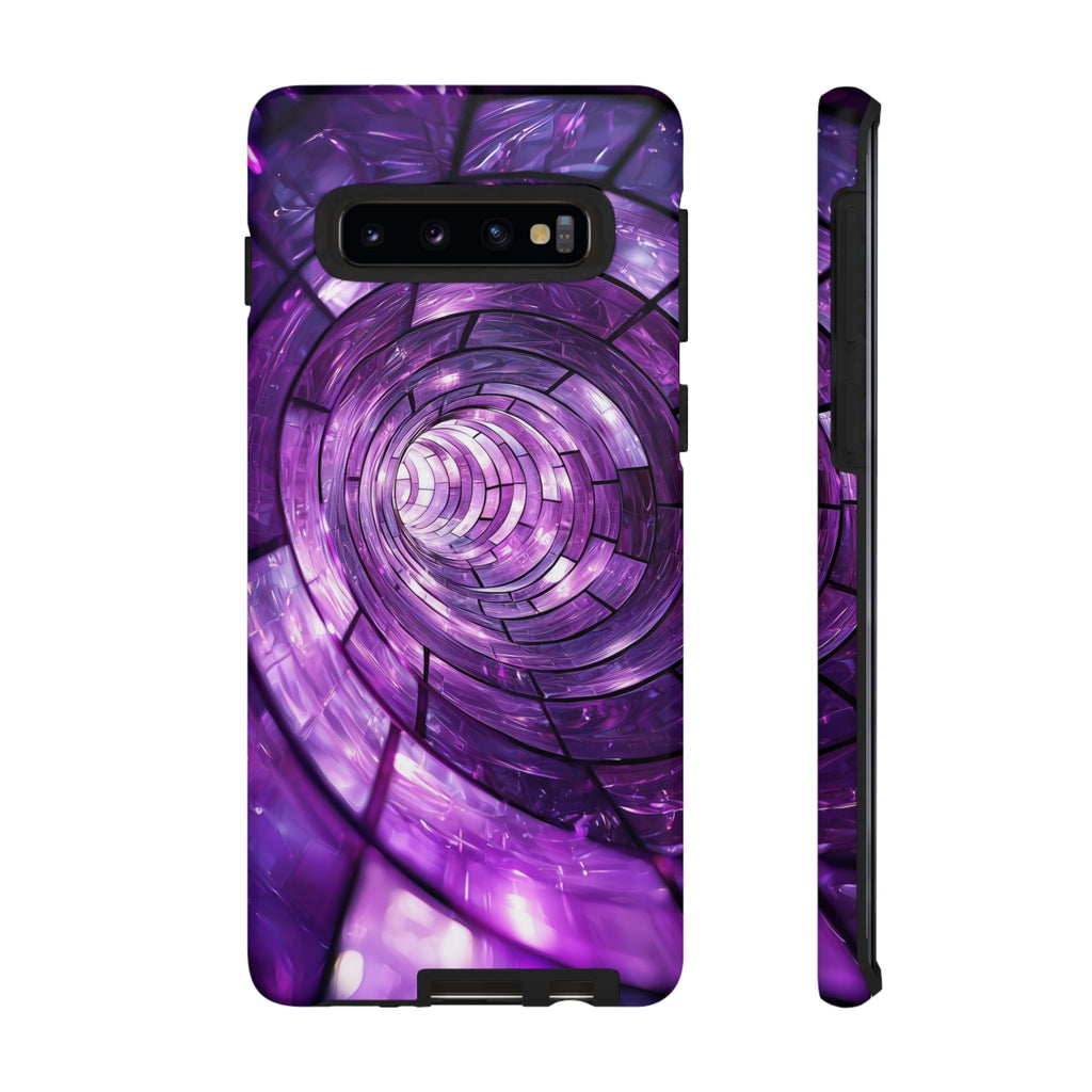 Custodia rigida per Samsung Galaxy Purple Vortex — Cover protettiva a spirale astratta