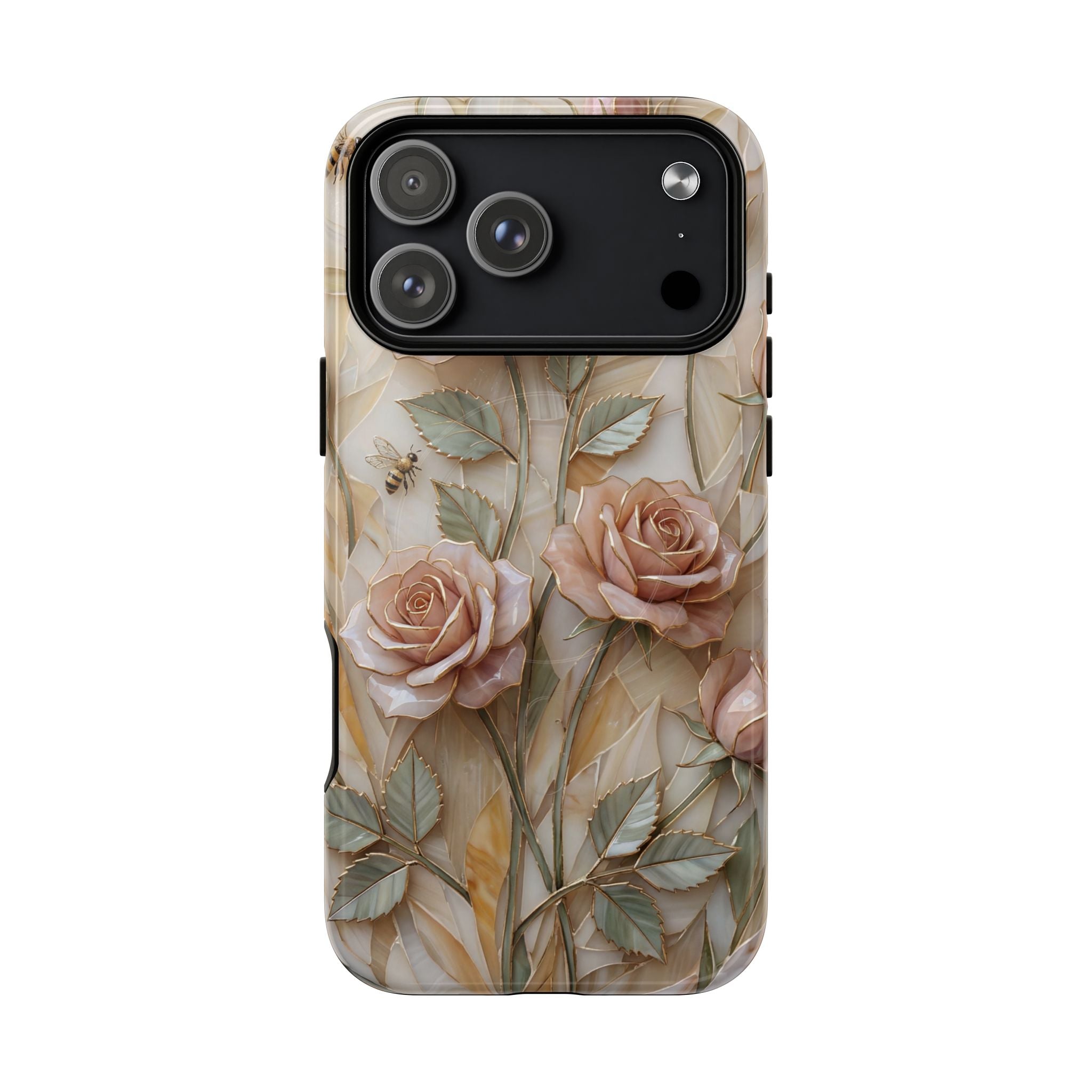 Floral Rose Tough MagSafe iPhone Case — Vintage Blush Protective Cover