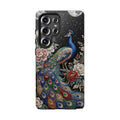 Peacock Moon Tough Samsung Galaxy Phone Case | Elegant Floral Phone Case