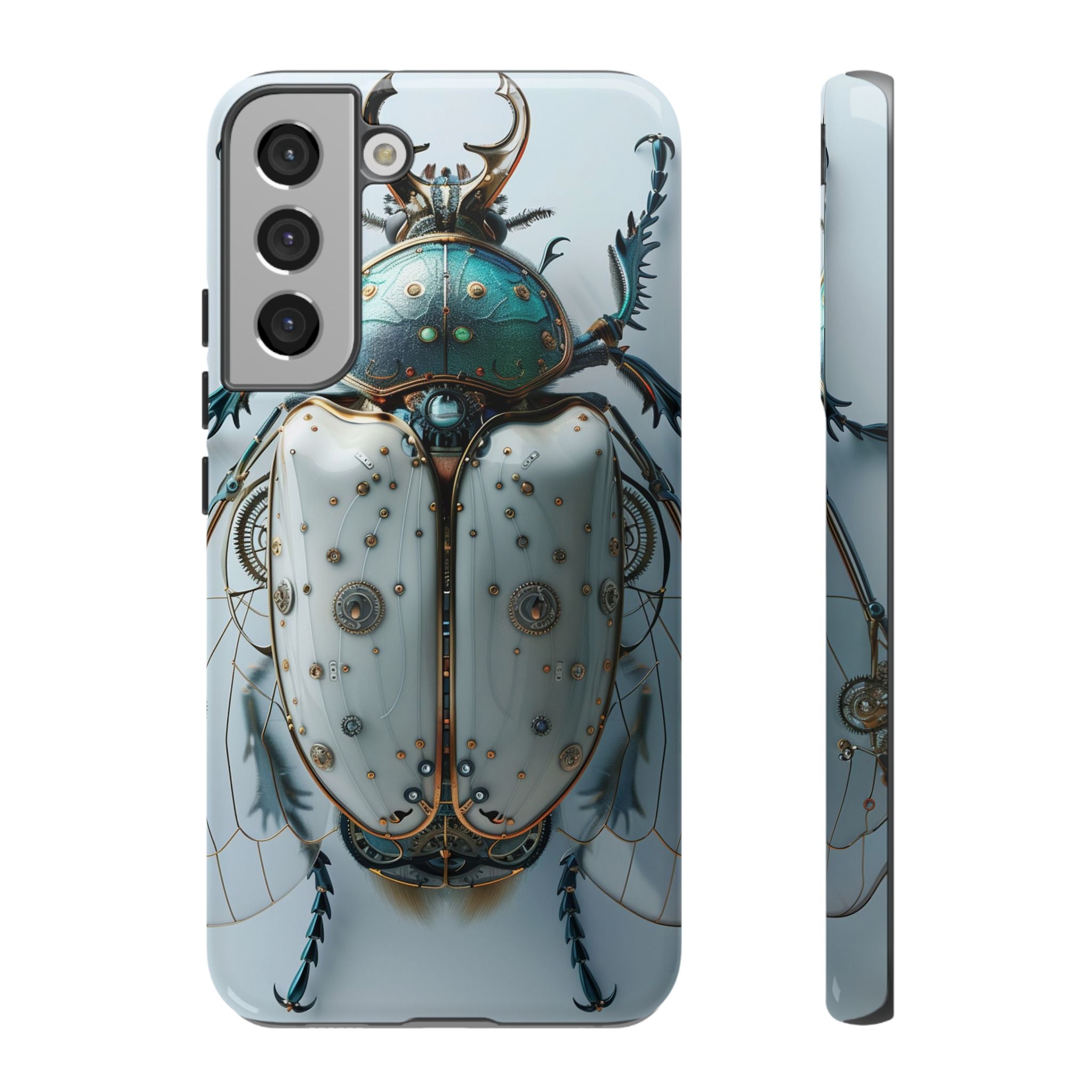 Steampunk White Beetle Protective Tough Samsung Galaxy Case
