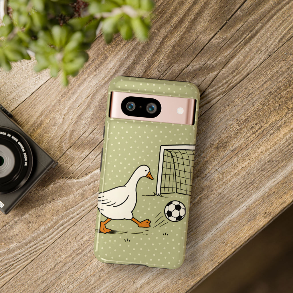 Funny Goose Soccer Google Pixel Phone Case | Cute Sports Bird Cover
