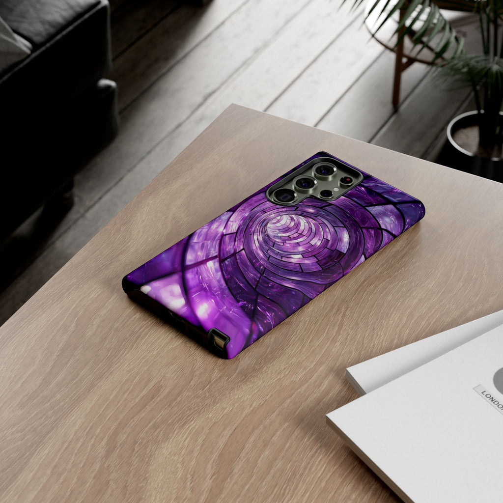 Purple Vortex Tough Samsung Galaxy Case — Abstract Spiral Protective Cover