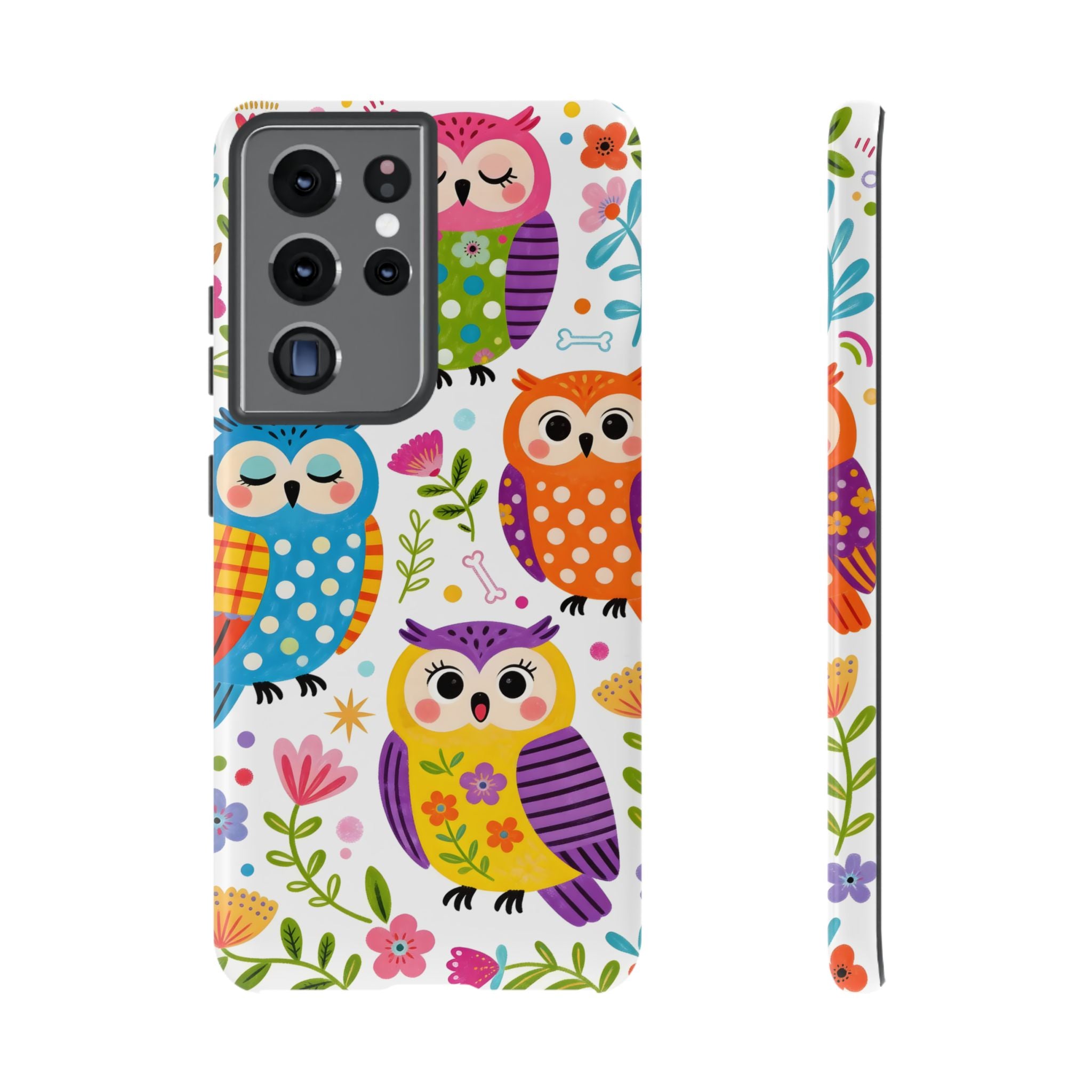 Simpatica Cover Protettiva Búho Colorato per Samsung Galaxy | Cover Rigida con Fantasia di Búho Carino