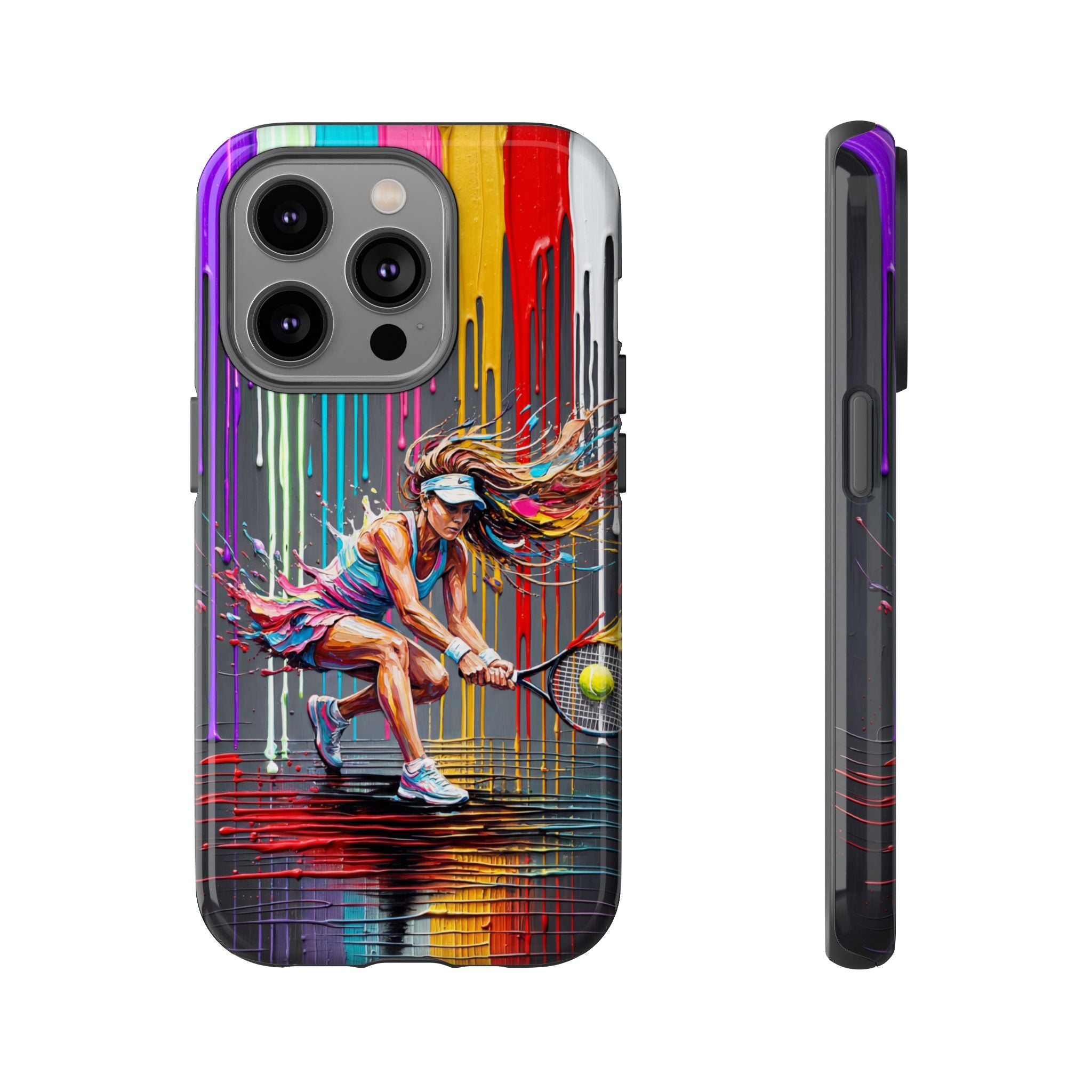 Colour Splash Tennis iPhone Case | Vibrant Female Player Art