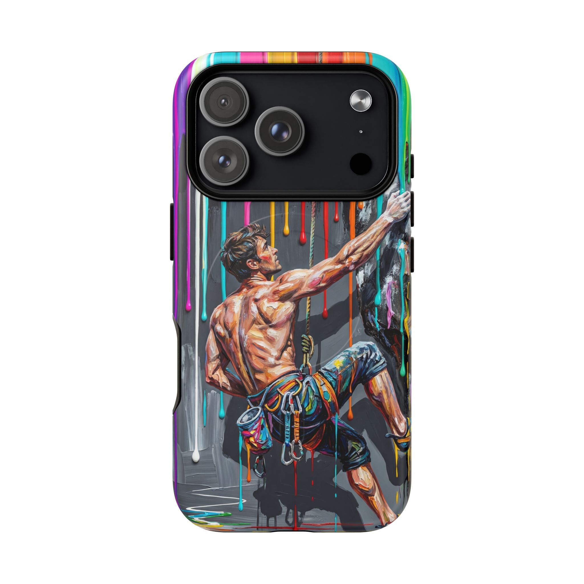 Colourful Rock Climber Art Protective MagSafe iPhone Case