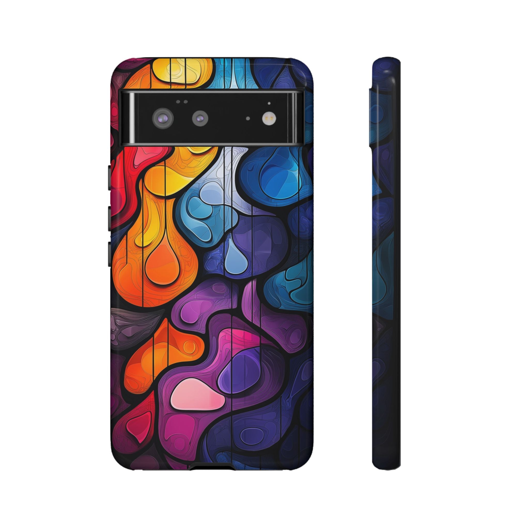 Abstract Colourful Drop Google Pixel Case — Vibrant Stained-Glass