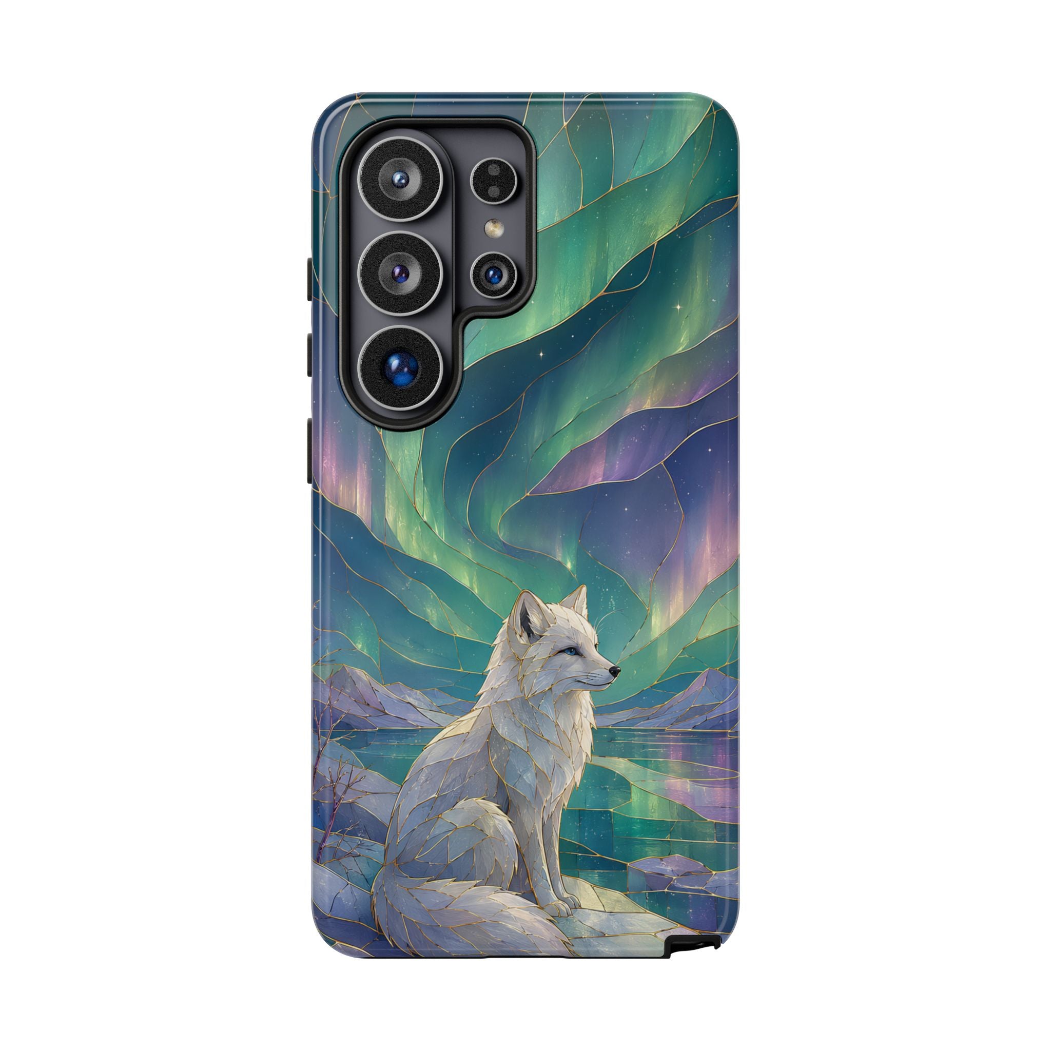 Arctic Fox Samsung Galaxy Phone Case | Northern Lights Phone Case