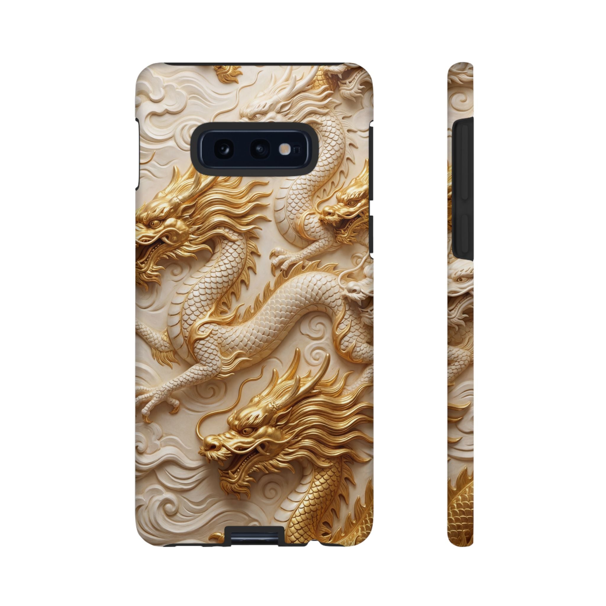 Dragon Relief Samsung Galaxy Case — Gold Carved Dragon Protective Cover