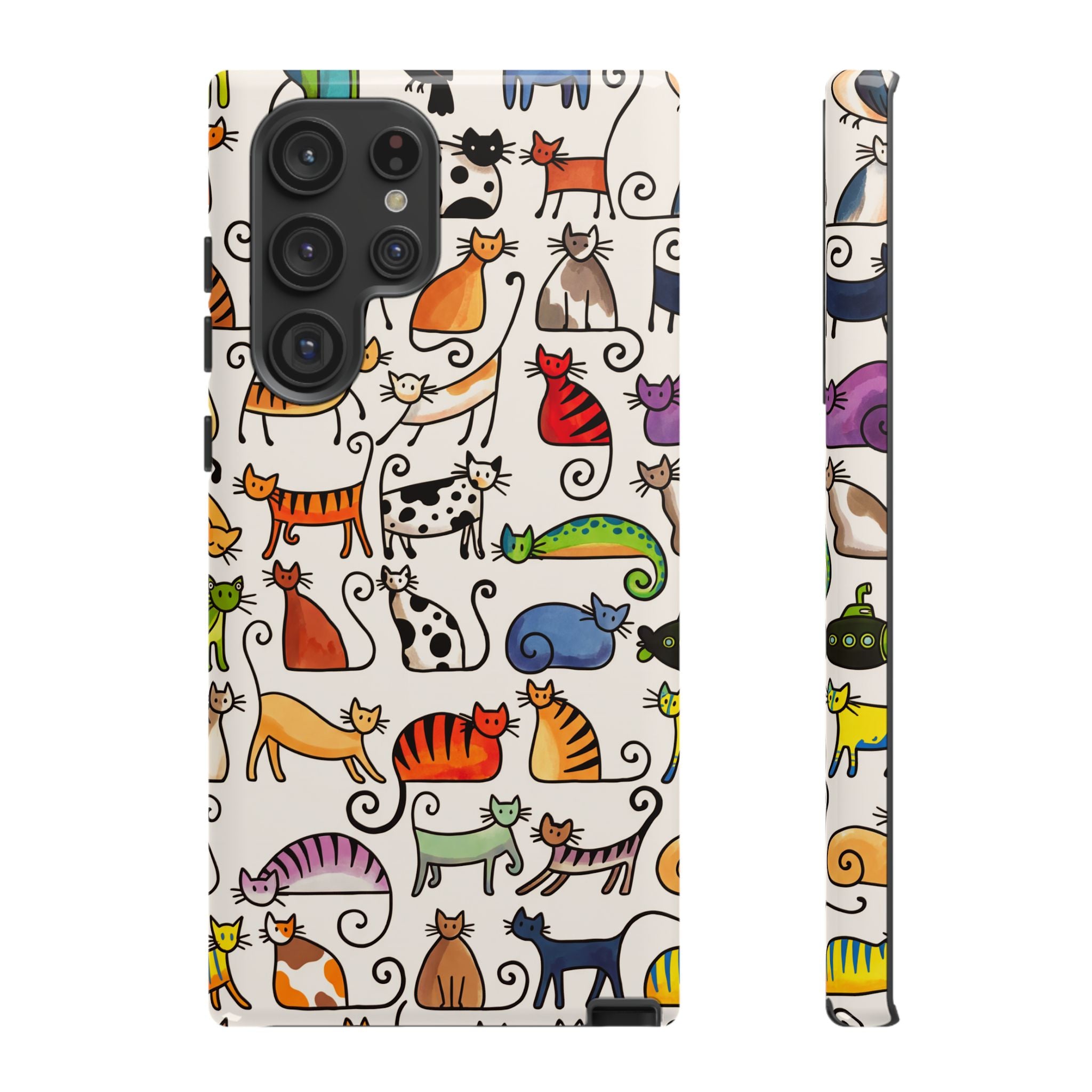 Cat Pattern Tough Samsung Galaxy Case | Colourful Cartoon Cats