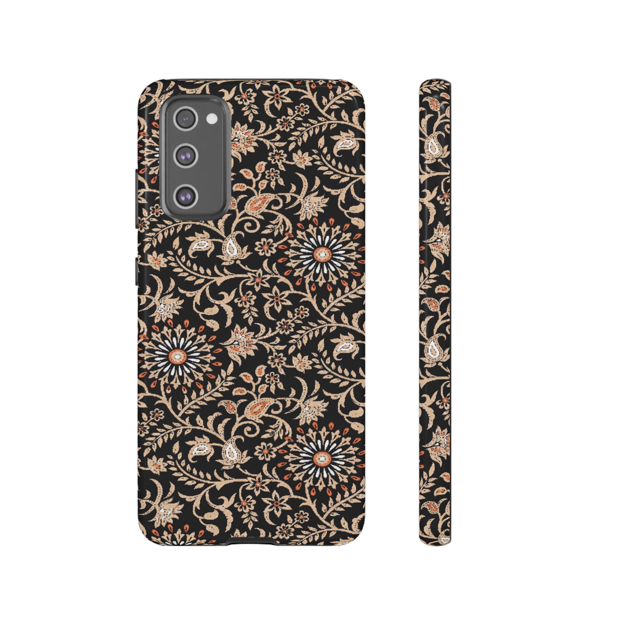 Batik Floral Black Ornate Daisies Tough Samsung Galaxy Case